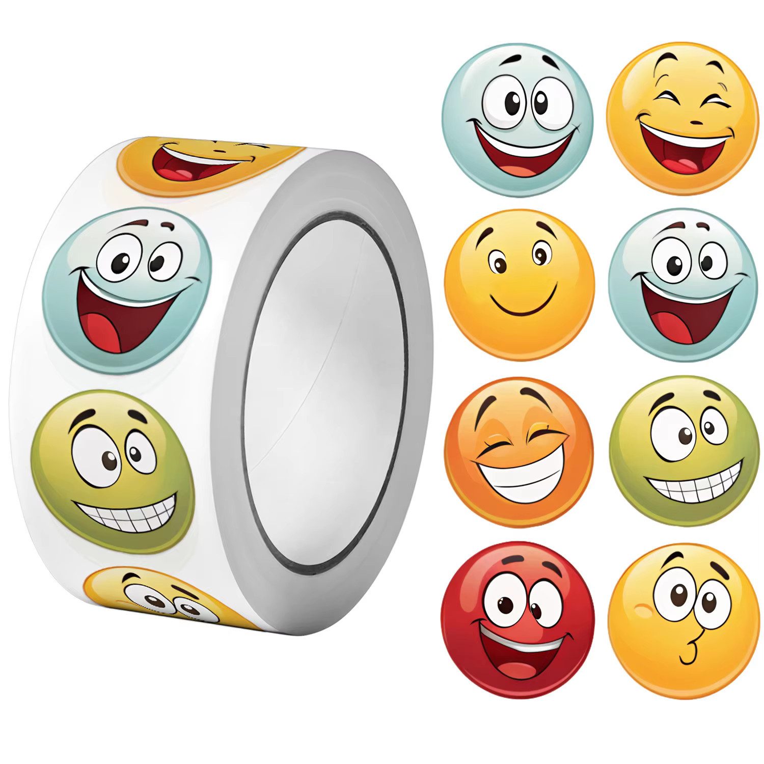 Ware aus aller Welt Aufkleber 500 Aufkleber mit fröhlichen Gesichtern für Kinder Bastelprojekte, (1tlg)