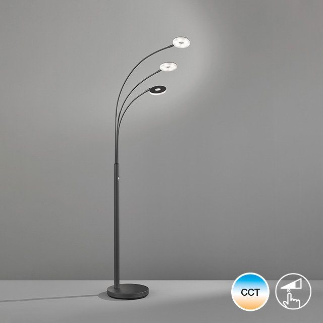 Dent, FISCHER warmweiß - HONSEL LED LED integriert, & fest kaltweiß Dimmfunktion, Bogenlampe