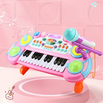 yozhiqu Spielzeug-Musikinstrument Elektronisches Keyboard-Spielzeug für Kinder, Klavier für Anfänger, (1 tlg), Mit Mikrofon, kann an Mobiltelefonlautsprecher angeschlossen werden
