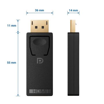 deleyCON deleyCON Displayport zu HDMI Adapter 4K UHD 2160p DP-Stecker zu Video-Kabel