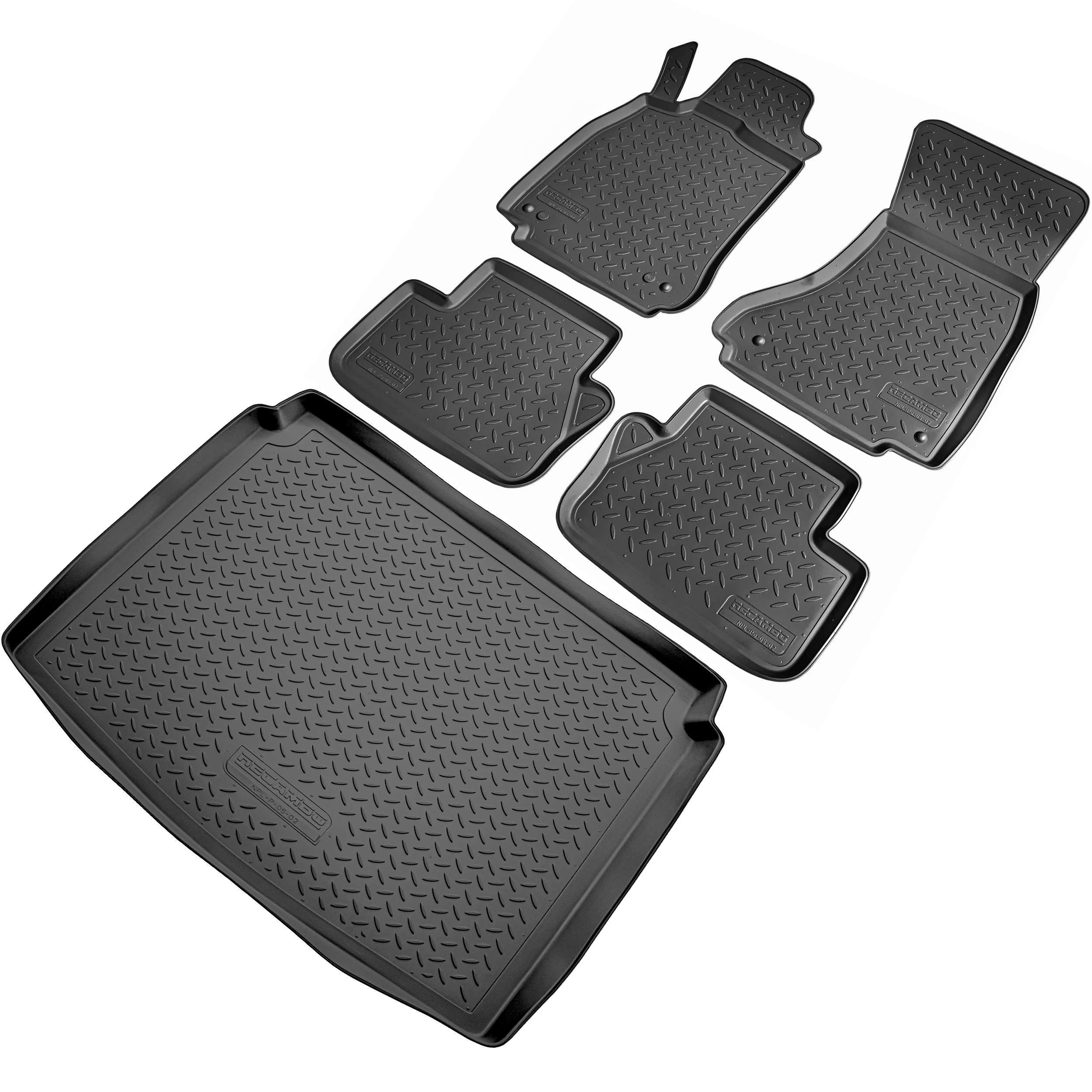 RECAMBO Kofferraumwanne für Audi A4 B8 Limousine, 2008-2015, für Audi A4, 100% passgenaue Antirutschmatte, Kofferraum Schutzmatte, Gummimatte