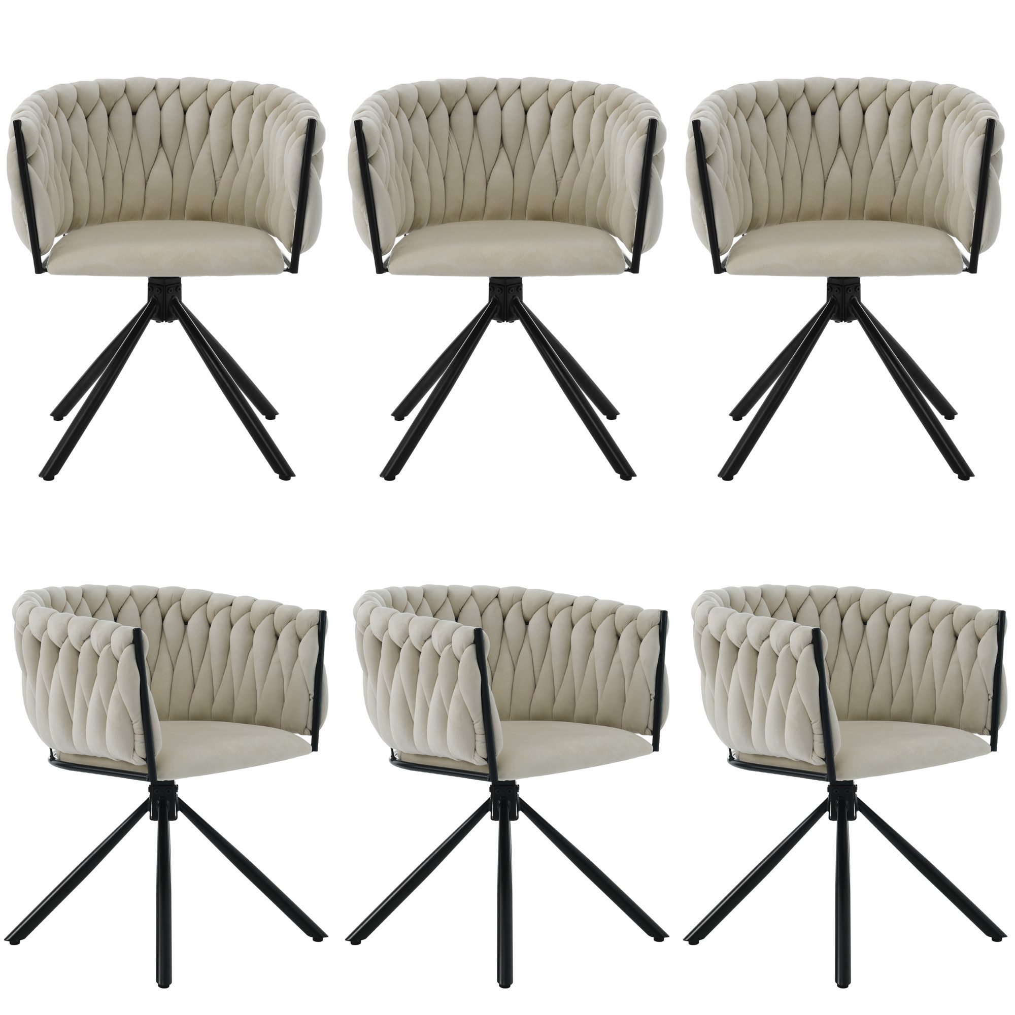 Flieks Esszimmerstuhl (360° drehbar, Set, 6 St), 6er Set Polsterstühle Dreh günstig online kaufen