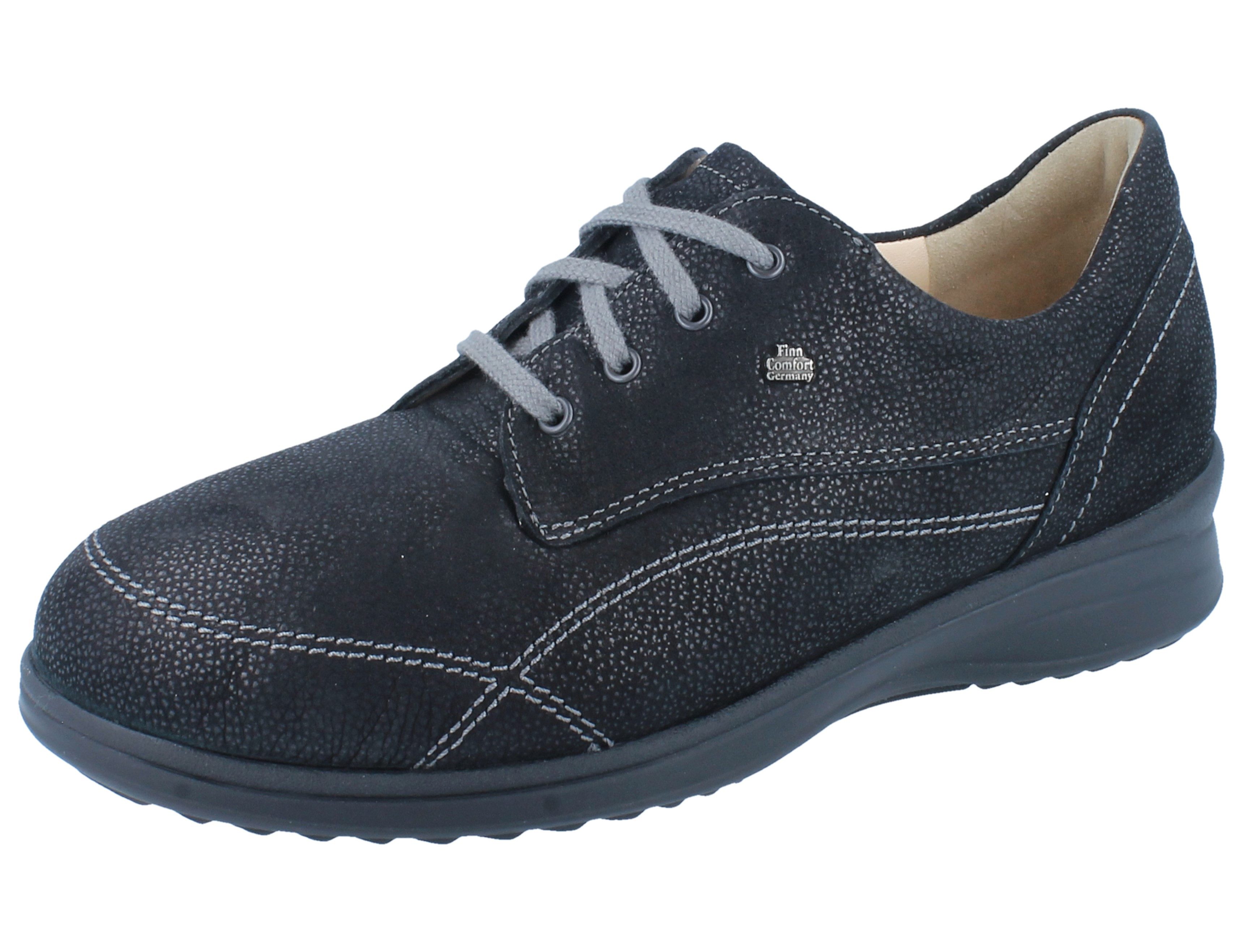 Finn Comfort FINN COMFORT PROPHYLAXE 96519 Damen Schnürschuhe schwarz Nubukleder - Schnürschuh Wechselfußbett