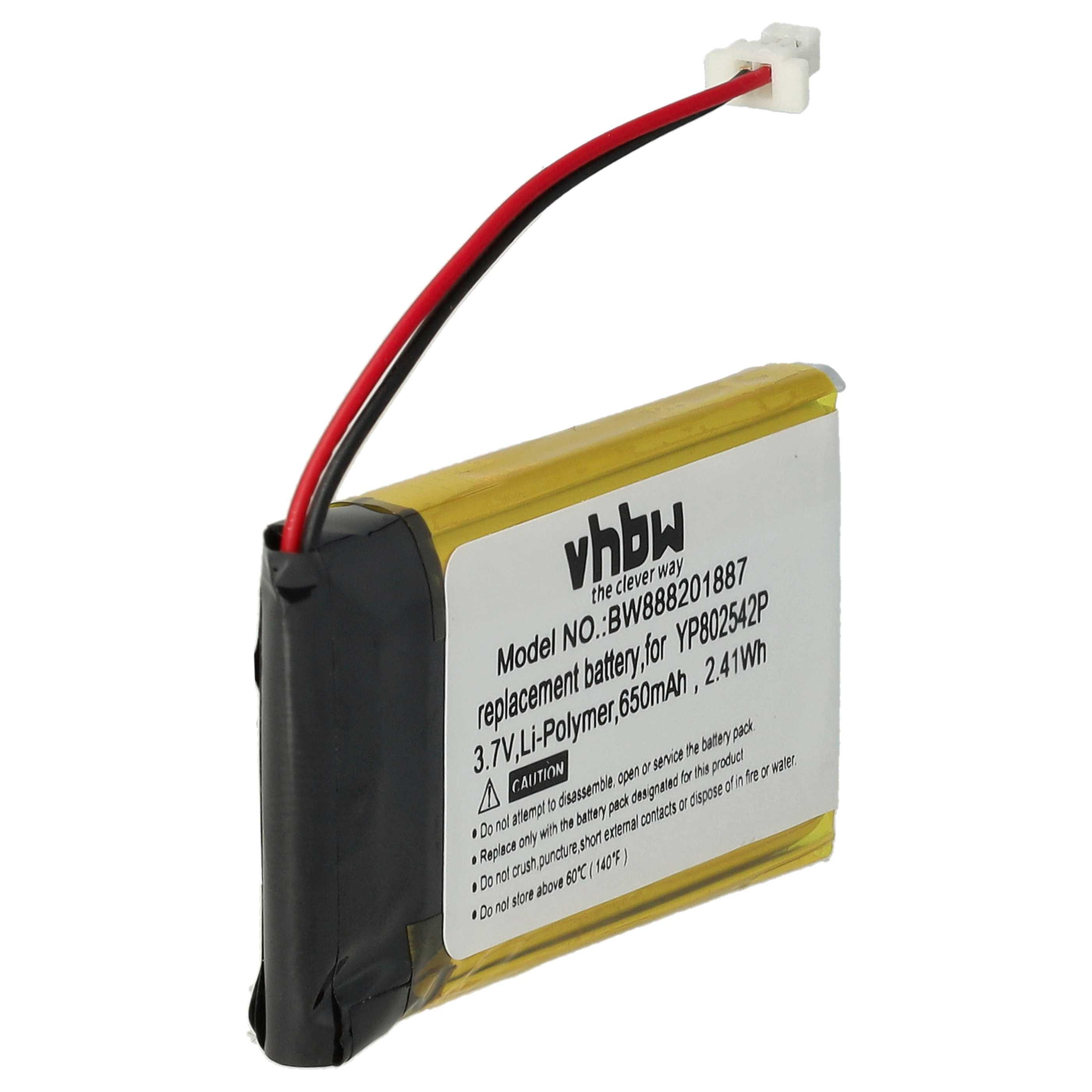 vhbw Akku passend für Sena SF1, SMH-20S, 10S, SMH-10S, 20S, SF2, SF3 Akku Akku Li-Polymer 650 mAh (3,7 V, 1 St), Leistungsfähiger Austausch-Akku für schnurlosen Kopfhörer, Headset