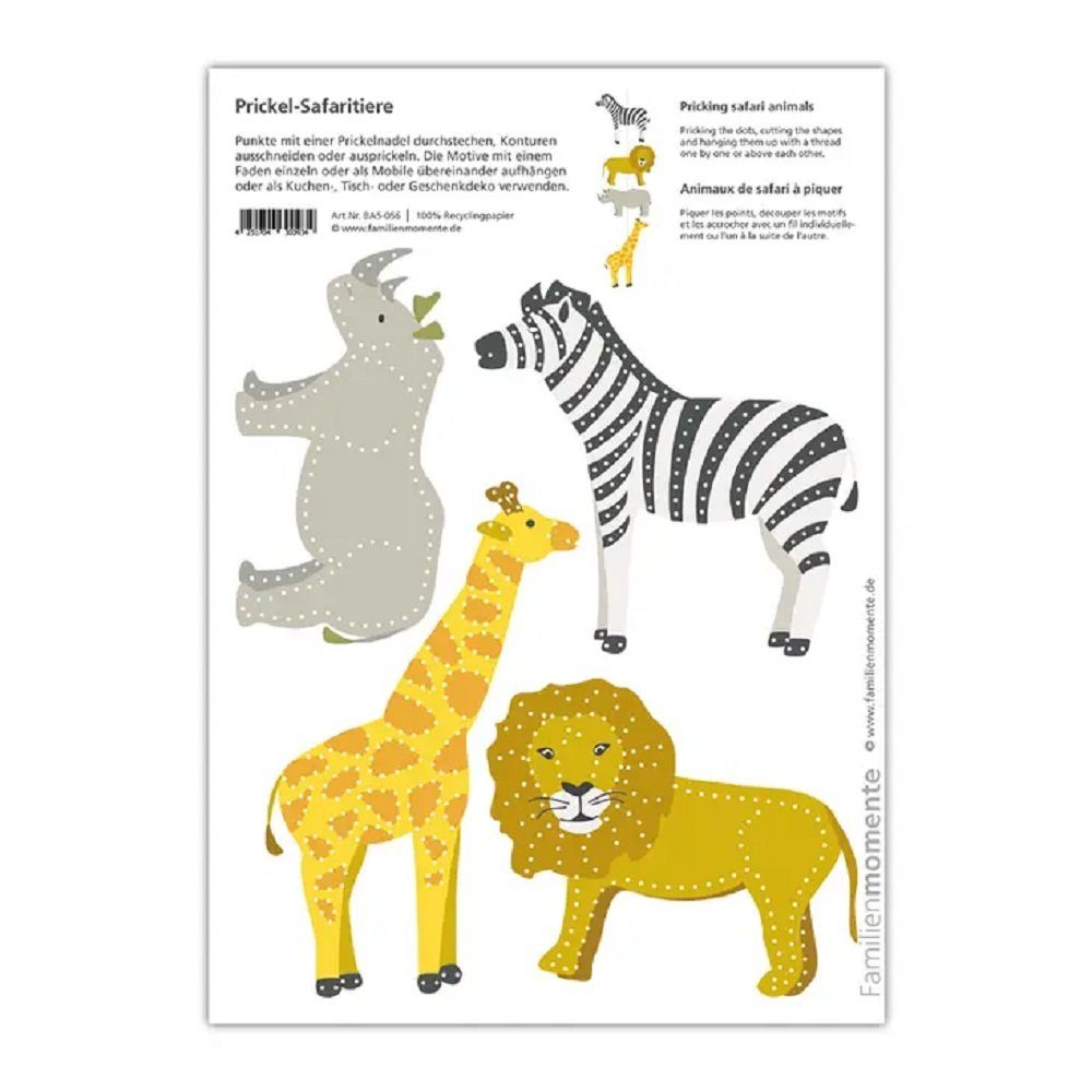 Prickeln Trend Unsere LK Tierwelt verschiedene Motive Bastelkartonpapier & zum Style Bastelbögen