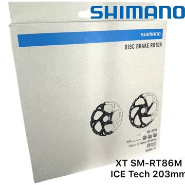 Shimano Scheibenbremse Shimano Bremsscheibe XT SM-RT86L MTB Ebike 6 Loch ICE Alu Spider 203mm