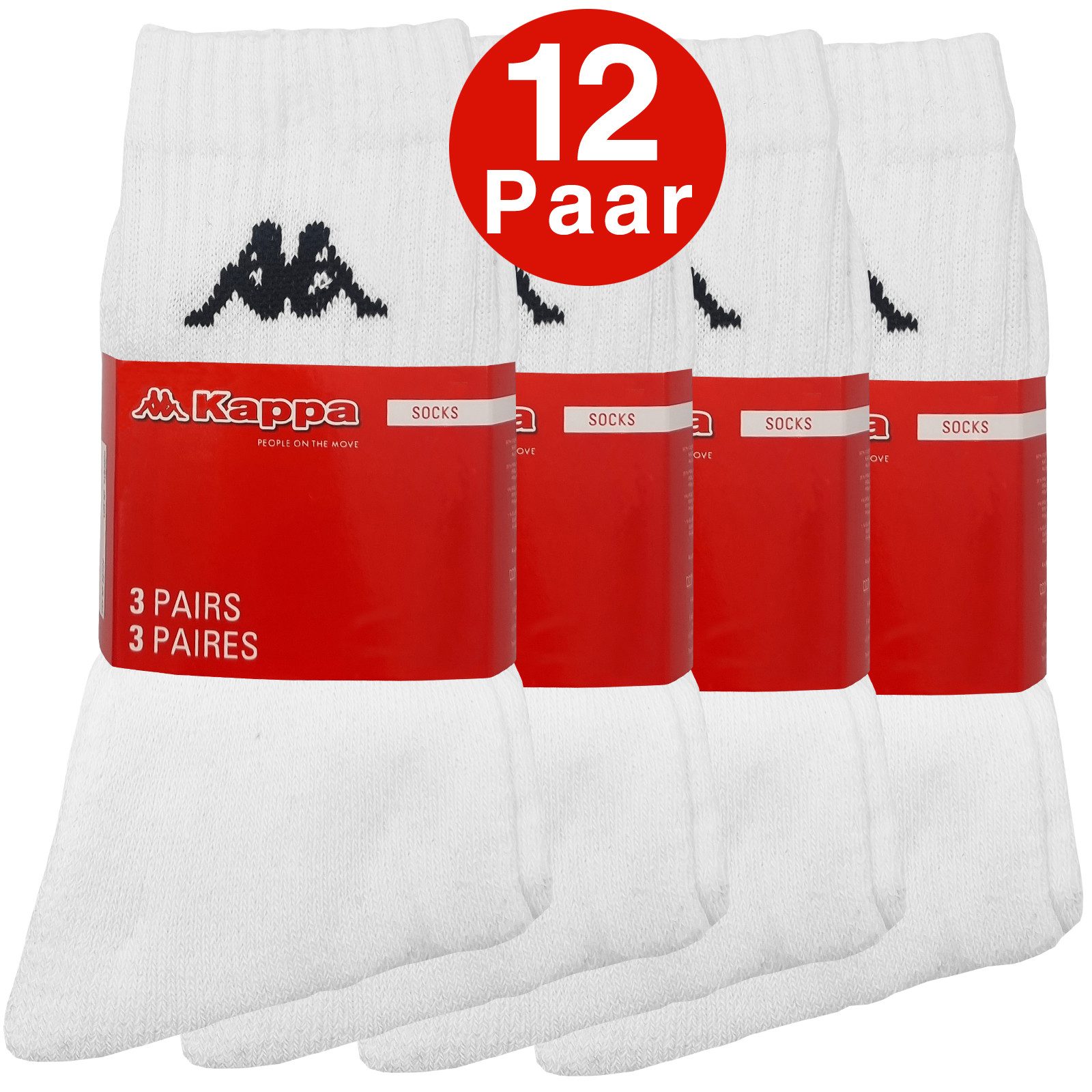 Kappa Tennissocken 6-24 Paar Sportsocken Schwarz günstig online kaufen