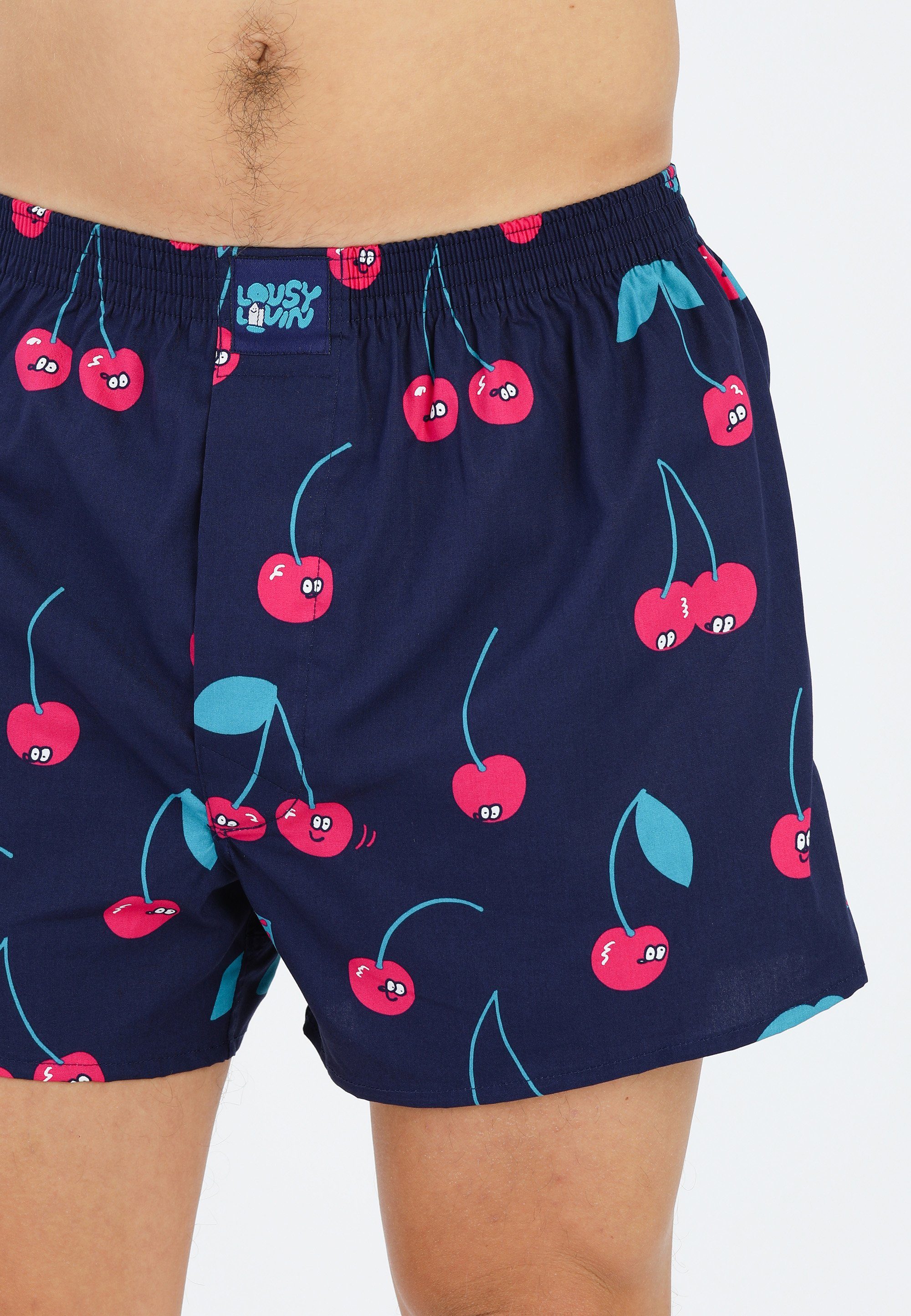 Lousy Livin Boxershorts im buntem mit & 2er-Pack Berry Cherry Design