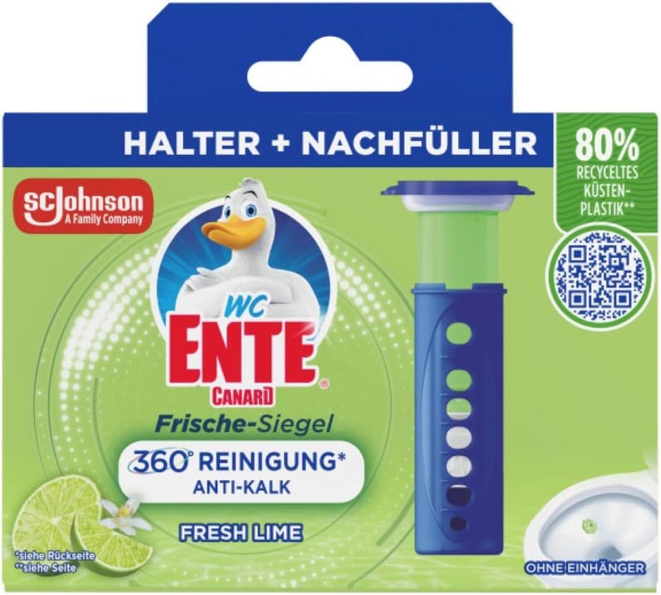 WC Ente Frische-Siegel Starter-Set inkl. 1 Nachfüller, Fresh Lime, 36 ml WC-Reiniger