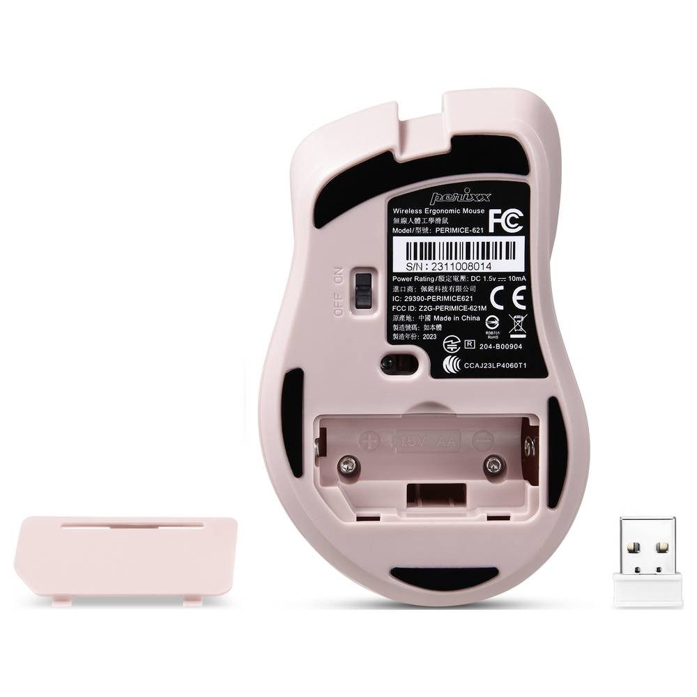 Perixx Kabellose ergonomische Maus in Beige 12296 Mäuse