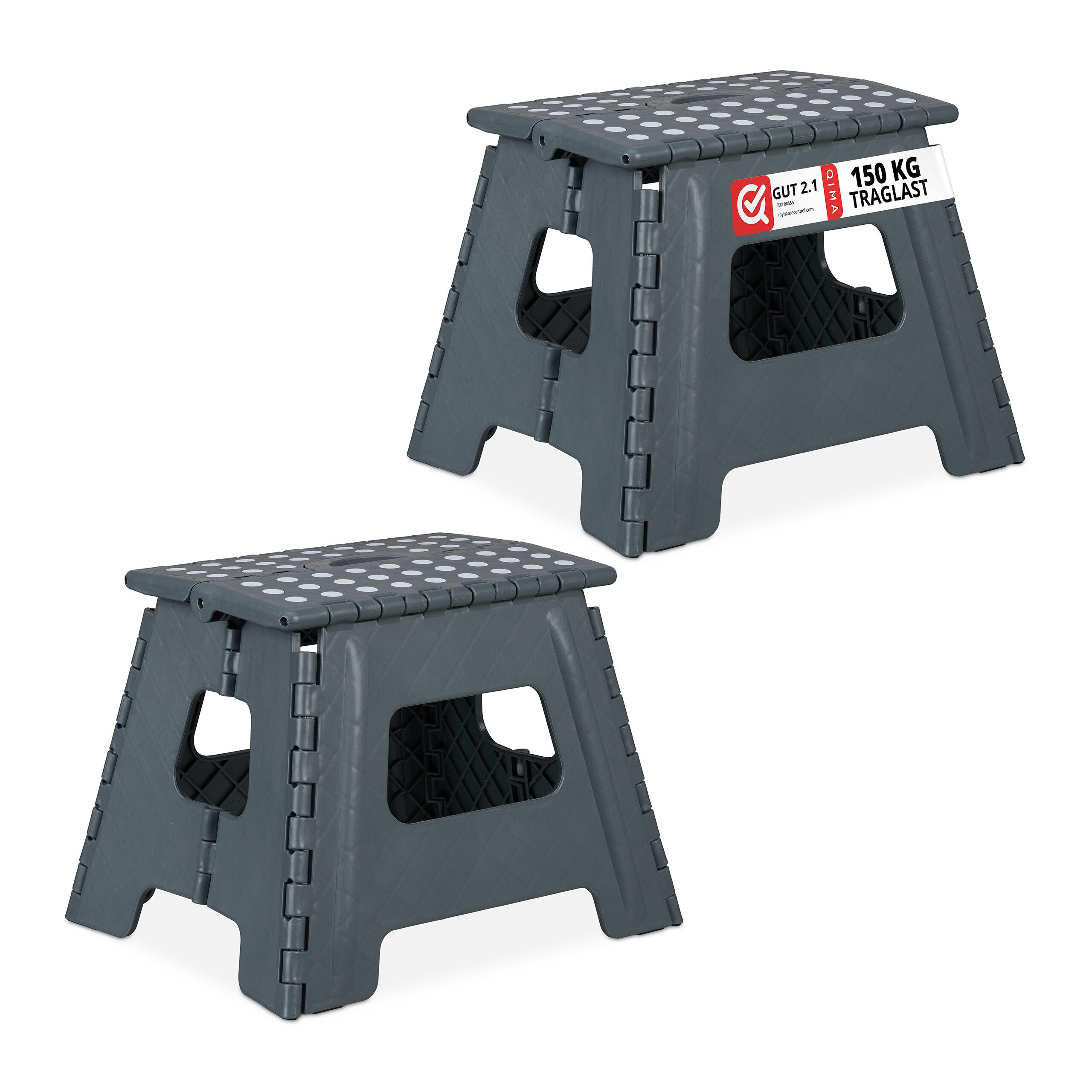 Sitzhocker Klapphocker faltbar L dunkelgrau 2er Set