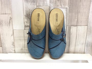 Gemini Gemini Damen Clog jeansblau mit blauer Blüte, herausnehmbares Fußbett Pantolette