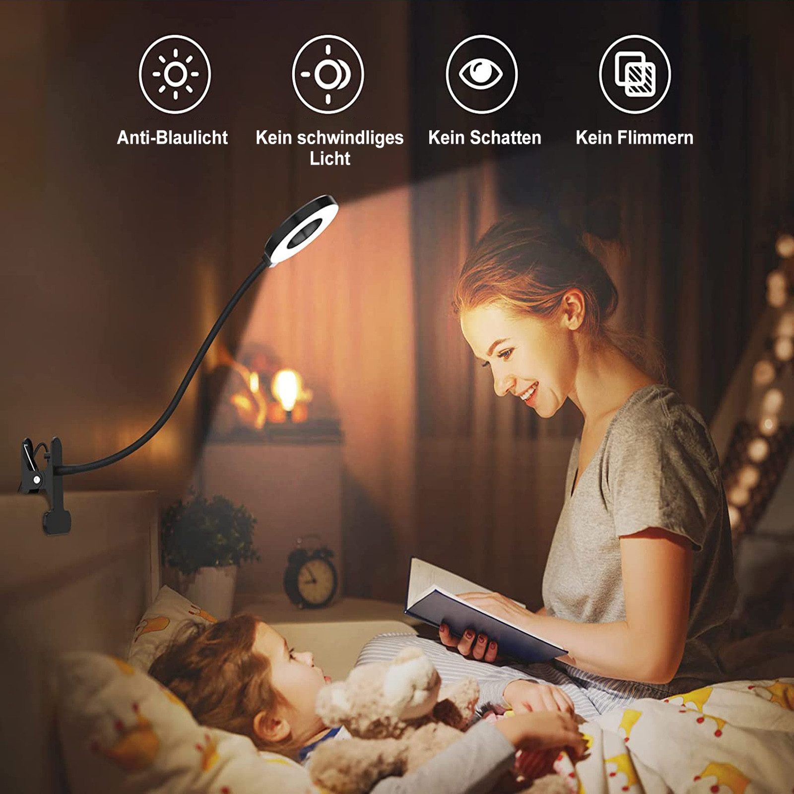 MUPOO Klemmleuchten LED Schreibtischlampe,3 Farbtemperatur,Clip-on-Lampe,Le günstig online kaufen