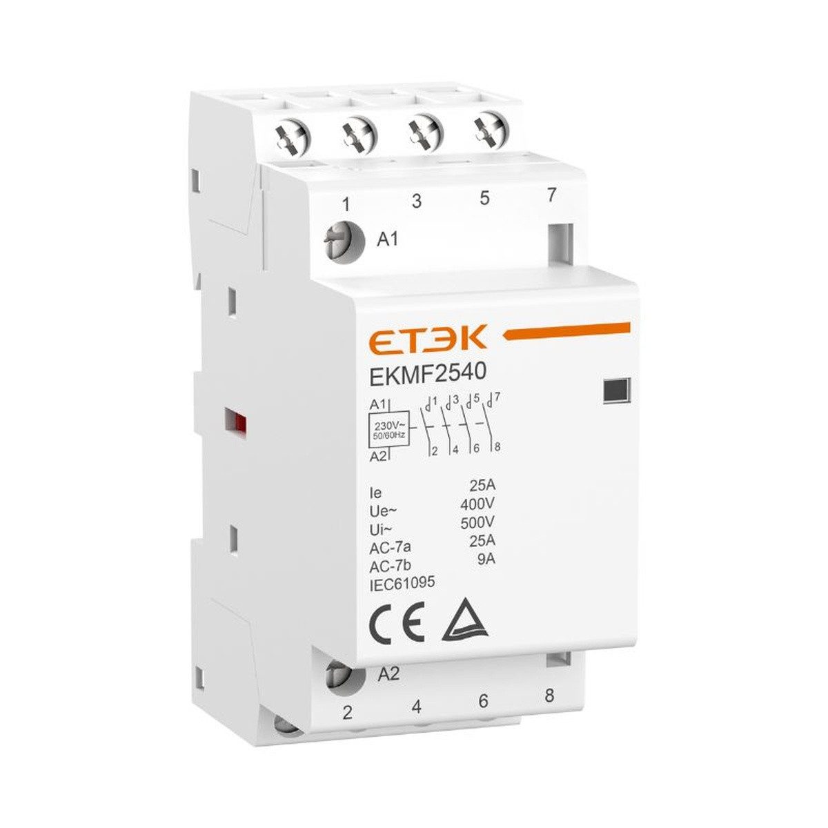 ETEK Electric Verteiler Installationsschütz 25A 4NO – 4-poliger Schütz, 4NO (Schließer)