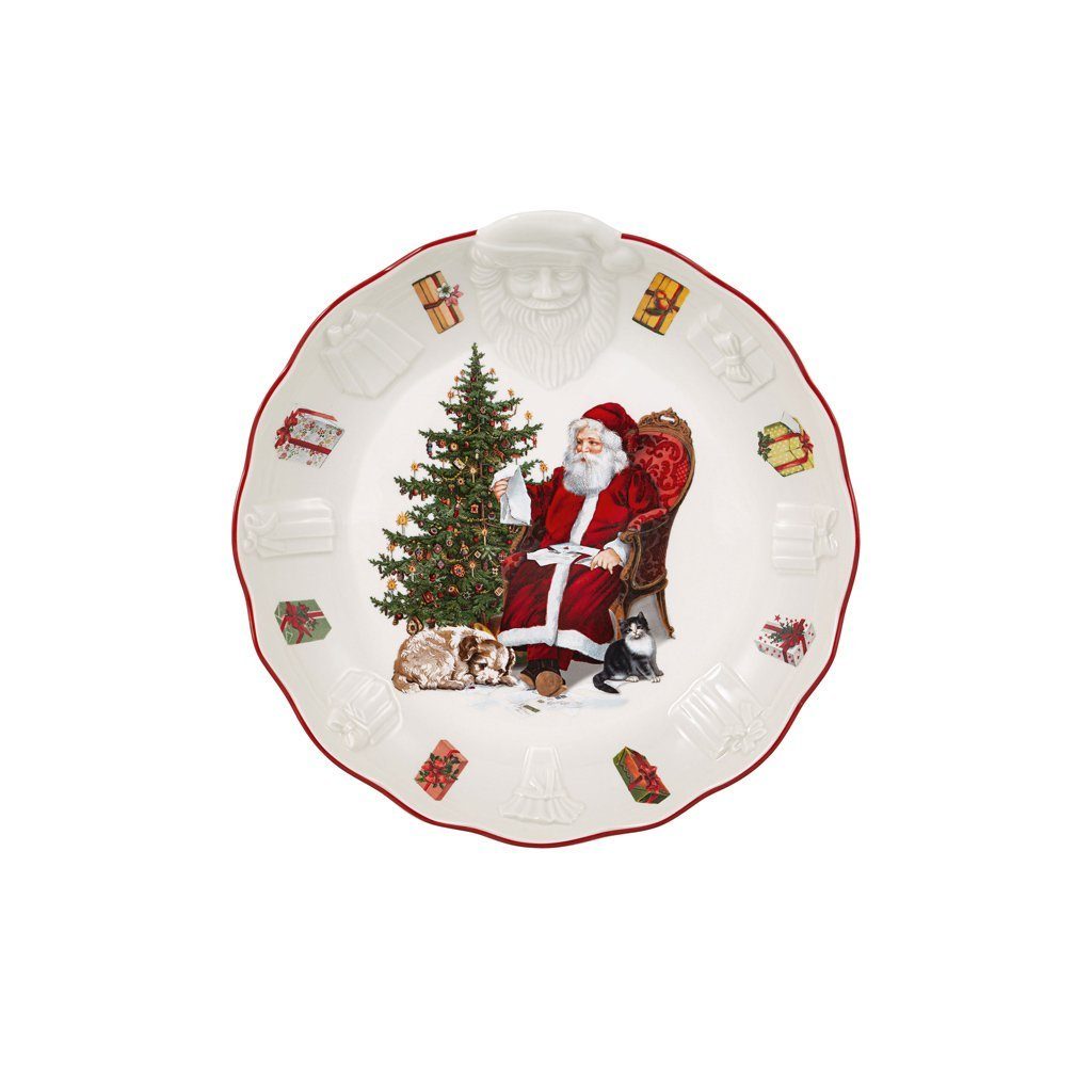 Villeroy & Boch Servierschüssel Toy's Fantasy Schale mit Santa Relief, 24x25x4,6cm, Porzellan, (1-tlg)