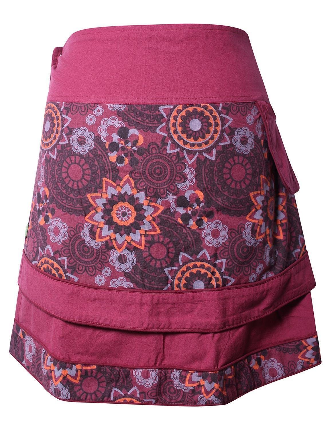 Vishes Wickelrock Rock zum Wickeln mit Druckknöpfen Mandala Blumen Cacheur, günstig online kaufen