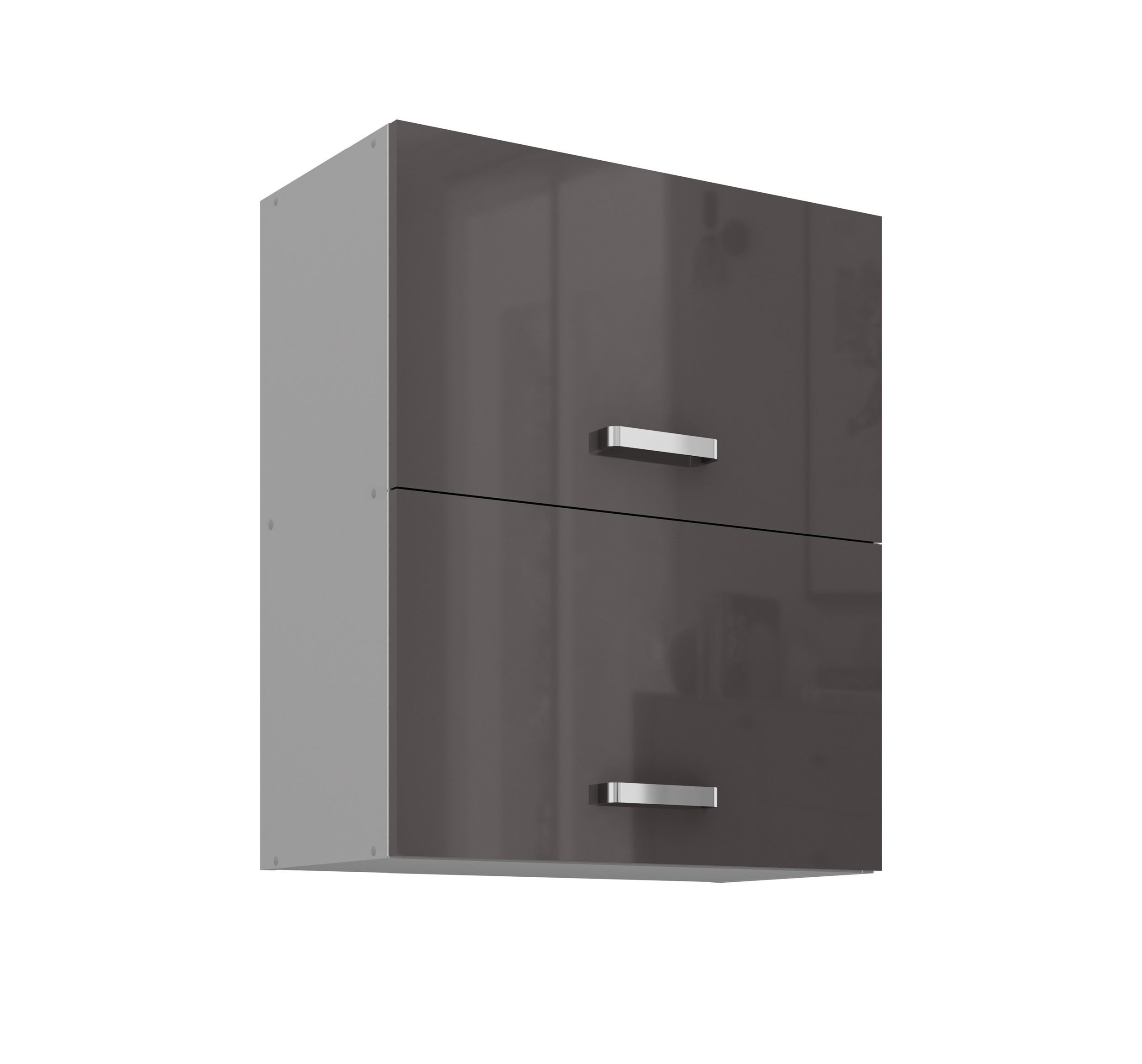 Küchen-Preisbombe Hängeschrank 60 cm Küche Bianca Grey Grau Hochglanz Küchenzeile Küchenblock
