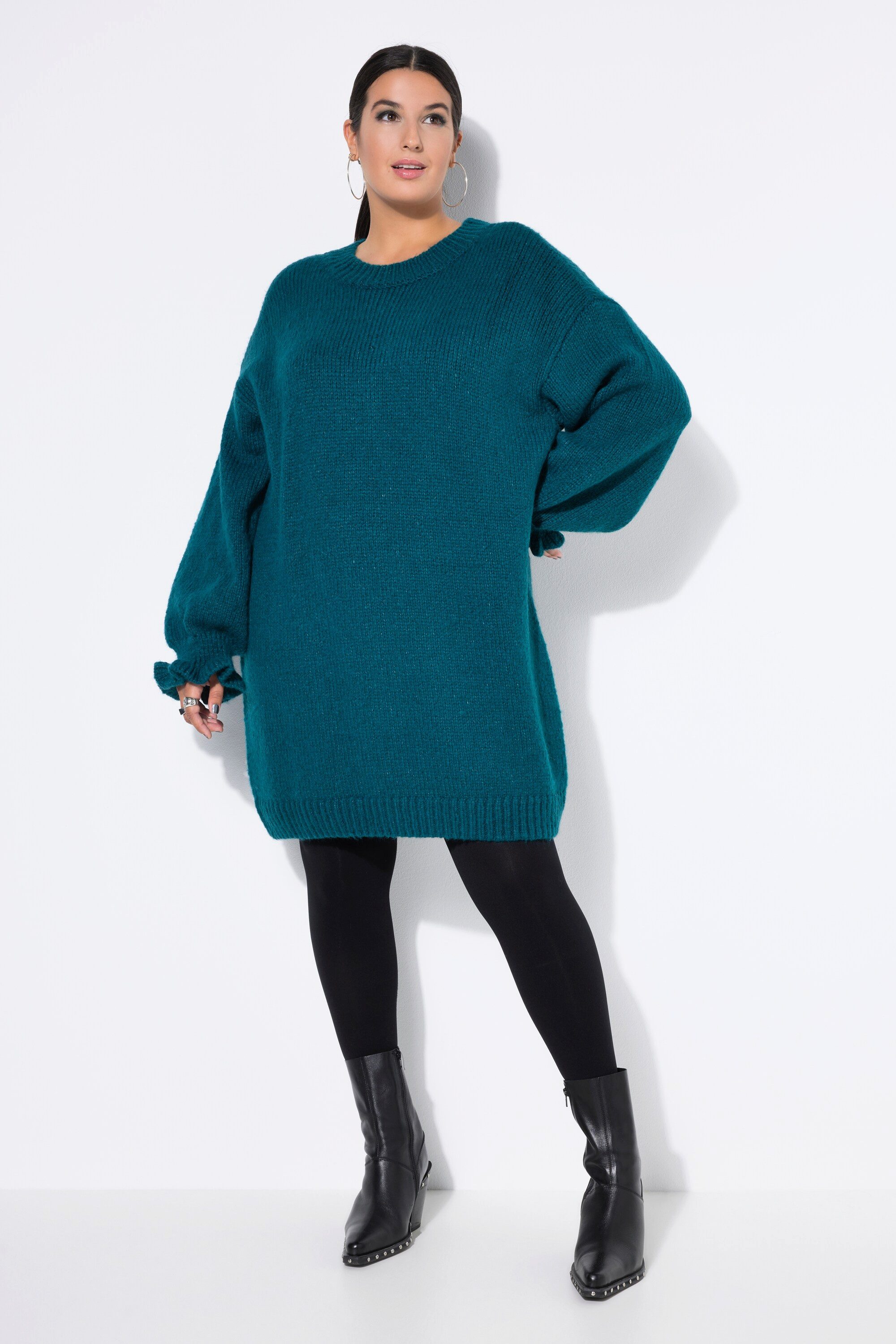 Studio Untold Jerseykleid Strickkleid oversized Rüschenärmel günstig online kaufen