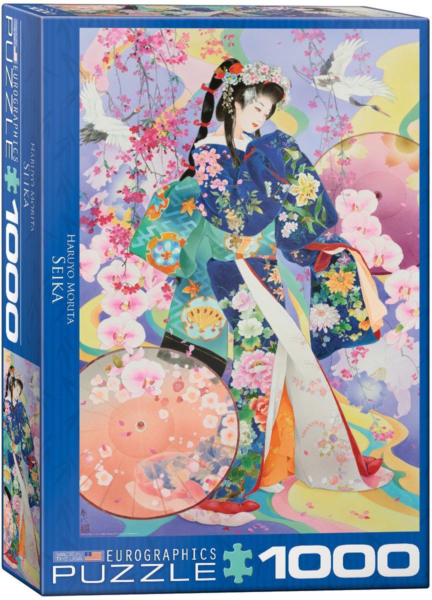 empireposter Puzzle Haruyo Morita - Japan Kimono Art -Seika - 1000 Teile Puzzle im Format 68x48 cm, 1000 Puzzleteile