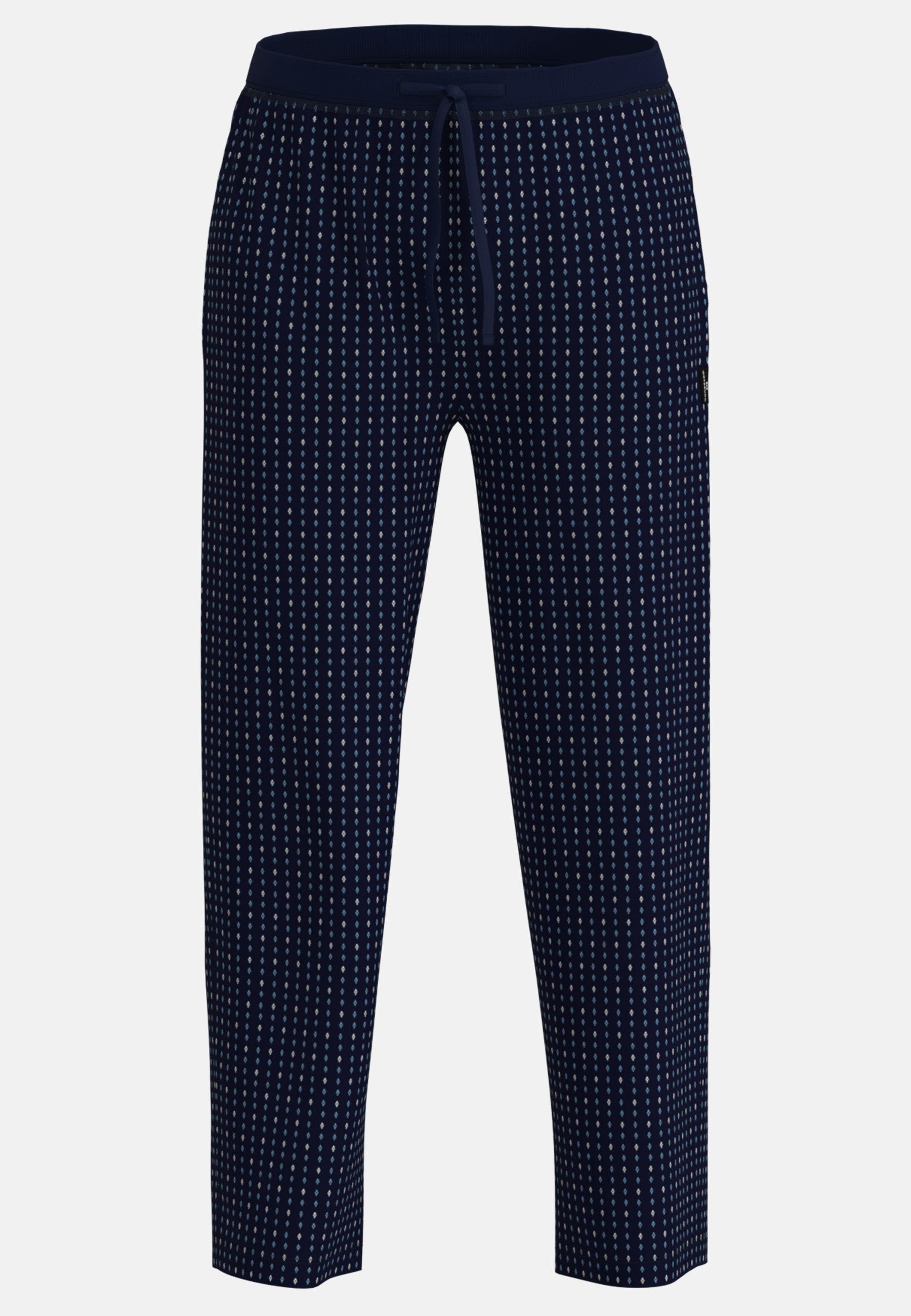 GÖTZBURG Pyjamahose New York gemustert, lang, mit Kordelzug, Baumwolle