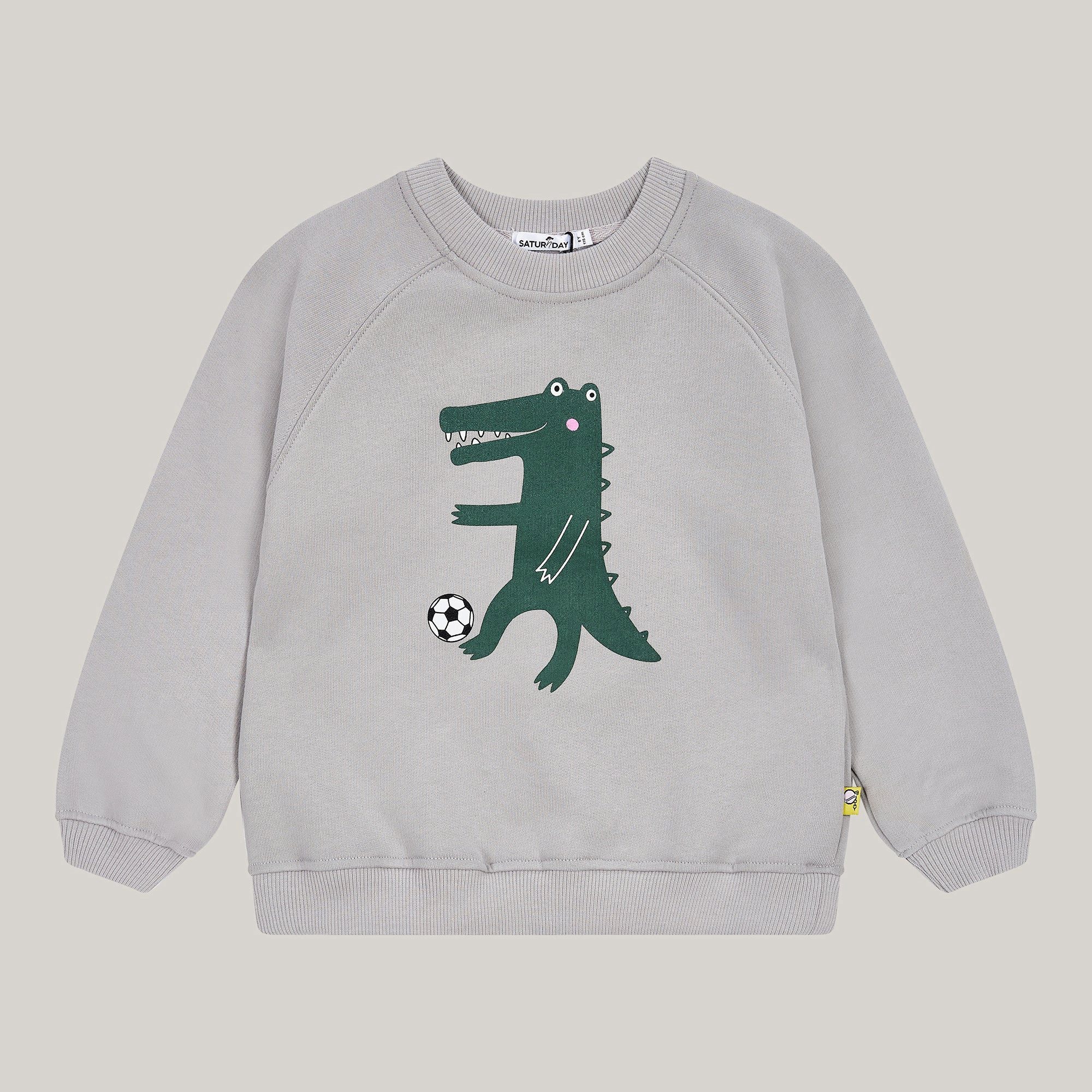 # SATURNDAY Sweatshirt Sweatshirt Krokodil 100% Baumwolle soft touch Krokodil, Fußball
