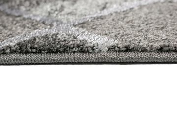 Teppich Teppich Rauten abstrakt in grau, TeppichHome24, rechteckig