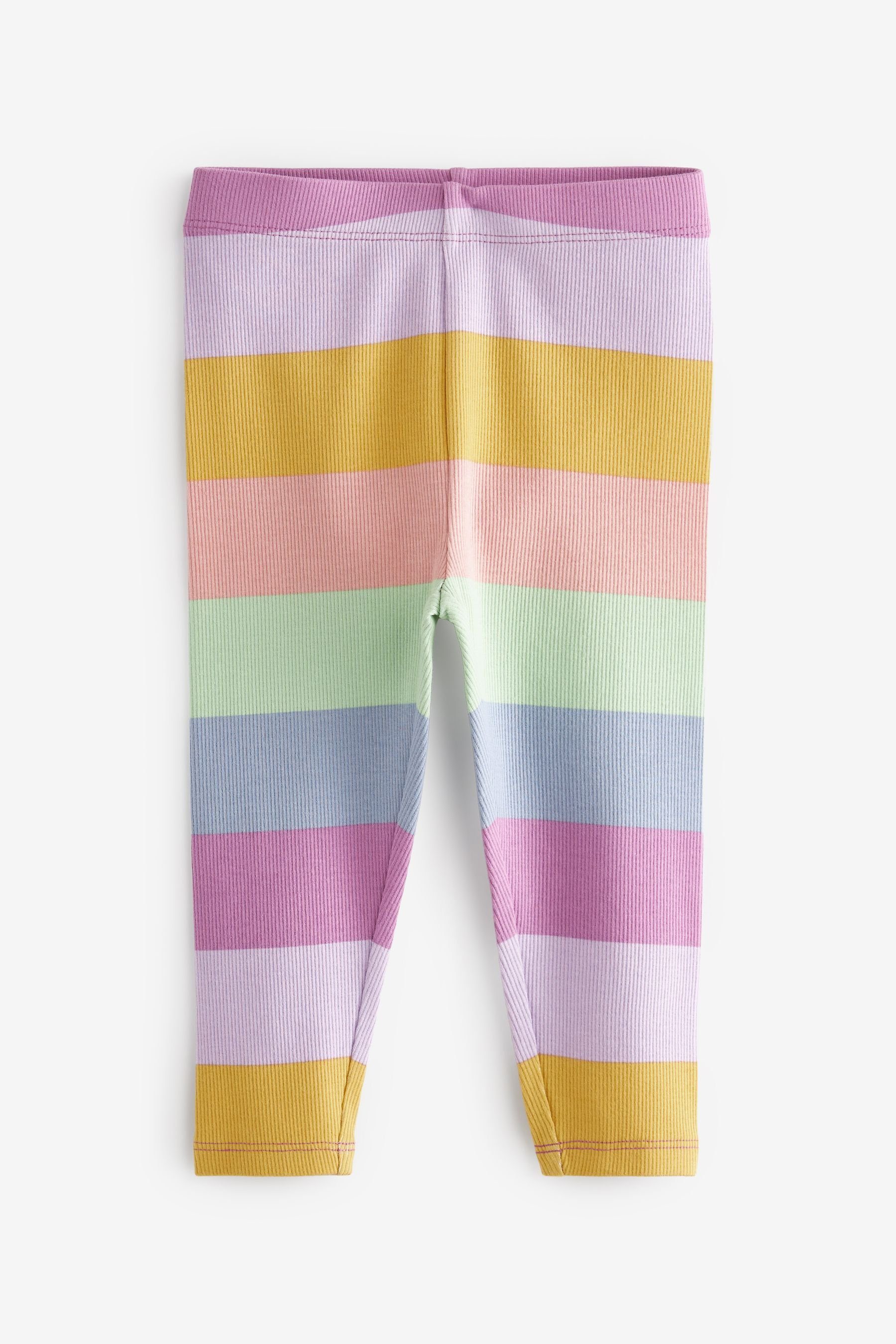 Next Leggings Gerippte Jerseyleggings (1-tlg) Rainbow Stripe