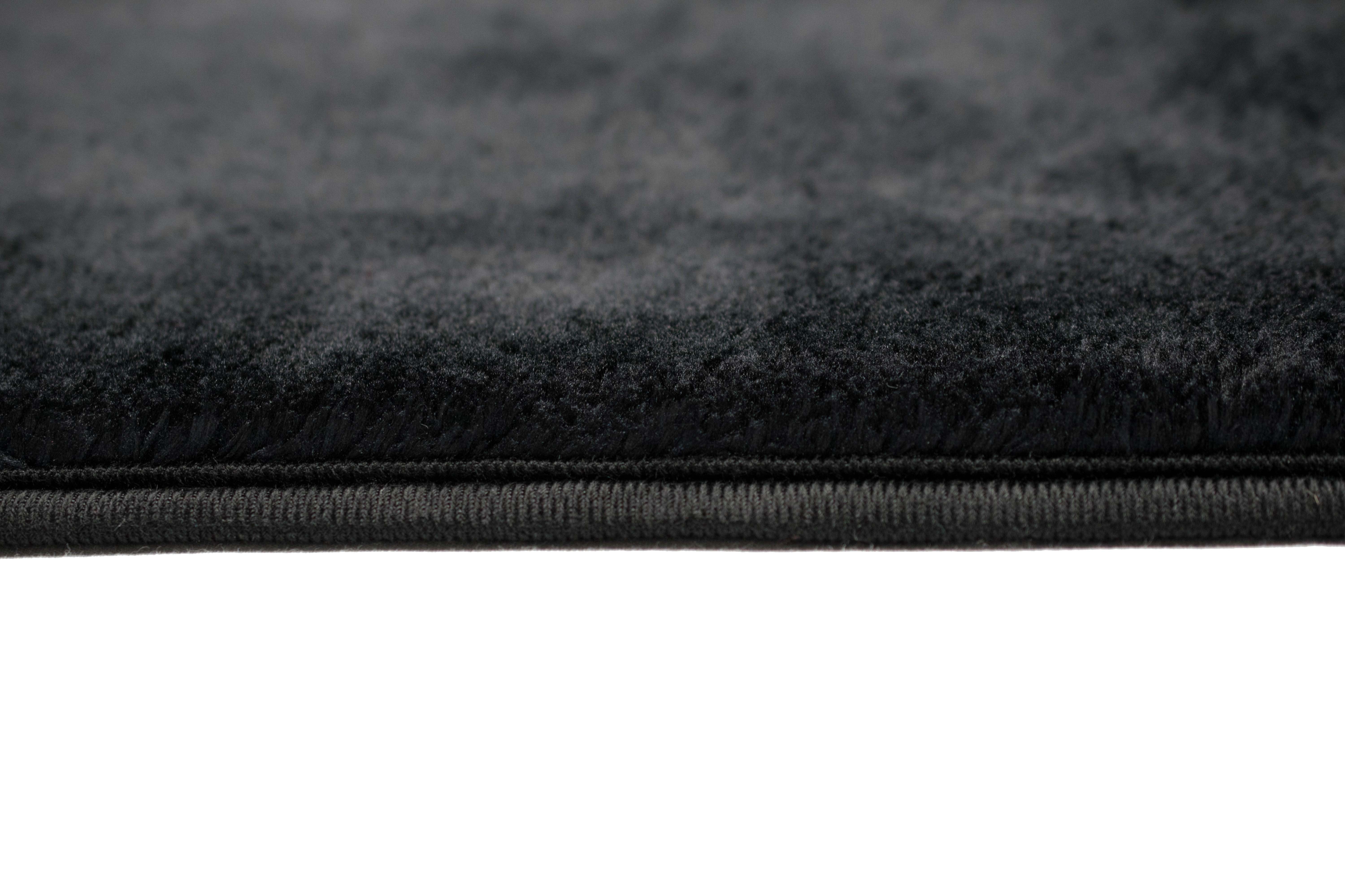 Carpetia Teppich Badteppich WC Teppich Badematten waschbar rutschfest in schwarz, rechteckig, Höhe: 18 mm