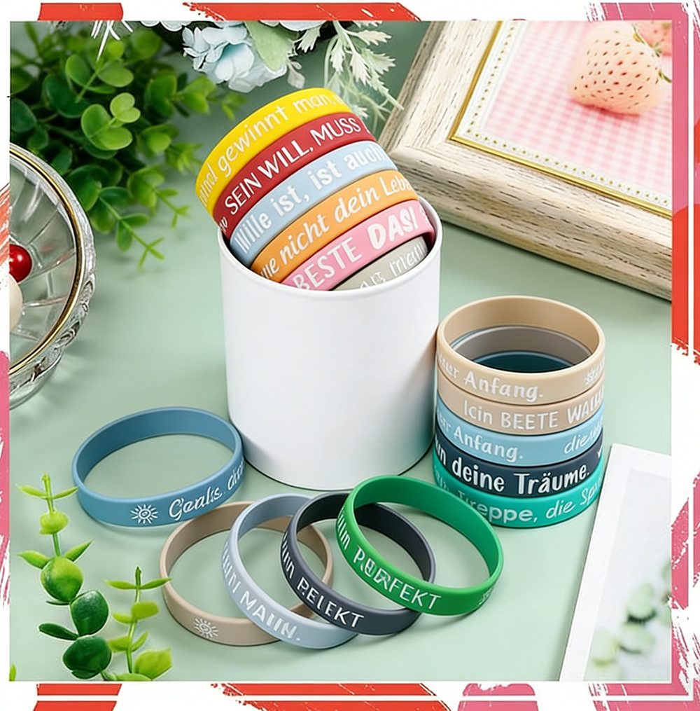 Zaewry Armband 36 Stück Motivationsarmbänder Kinder, Silikon Armband,Silikonarmbänder (36-tlg), kleine geschenke für kinder,Kindergeburtstags-Partybeutel für Te – Bild 3 von 5
