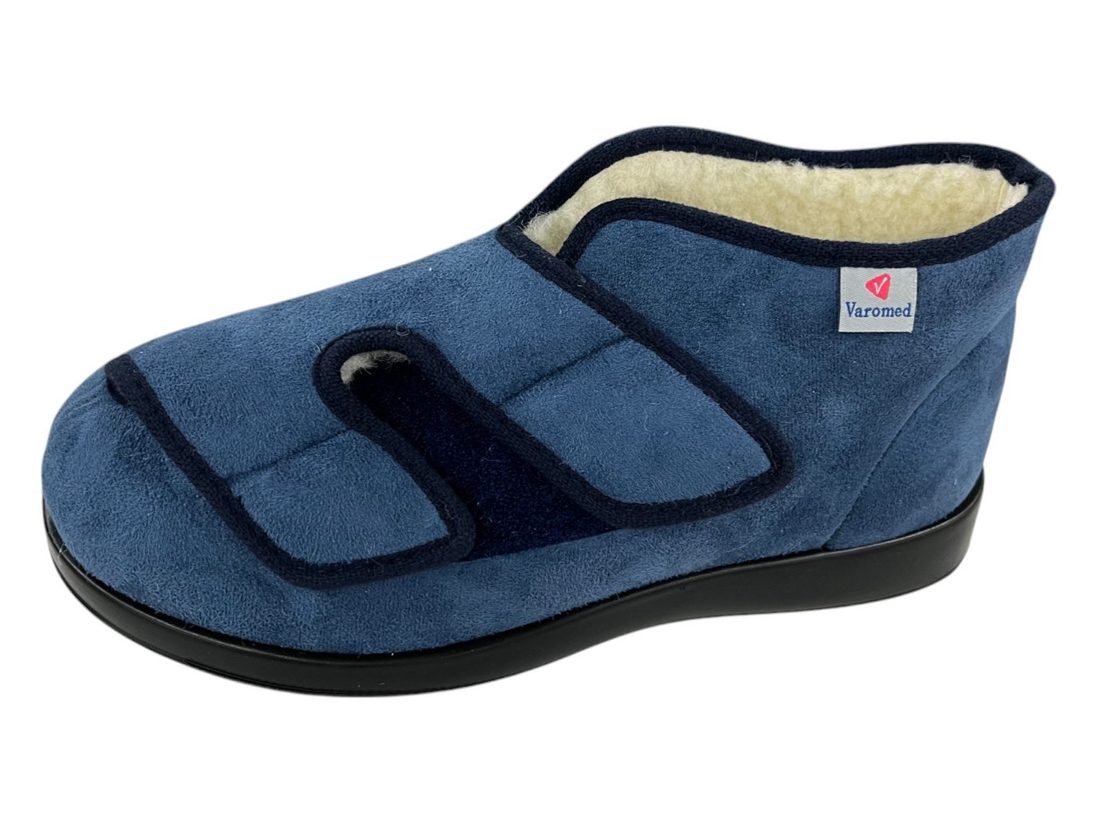 Florett Varomed Hausschuh Klettvelours 60928-25 Genuar Winter II blau Hausschuh