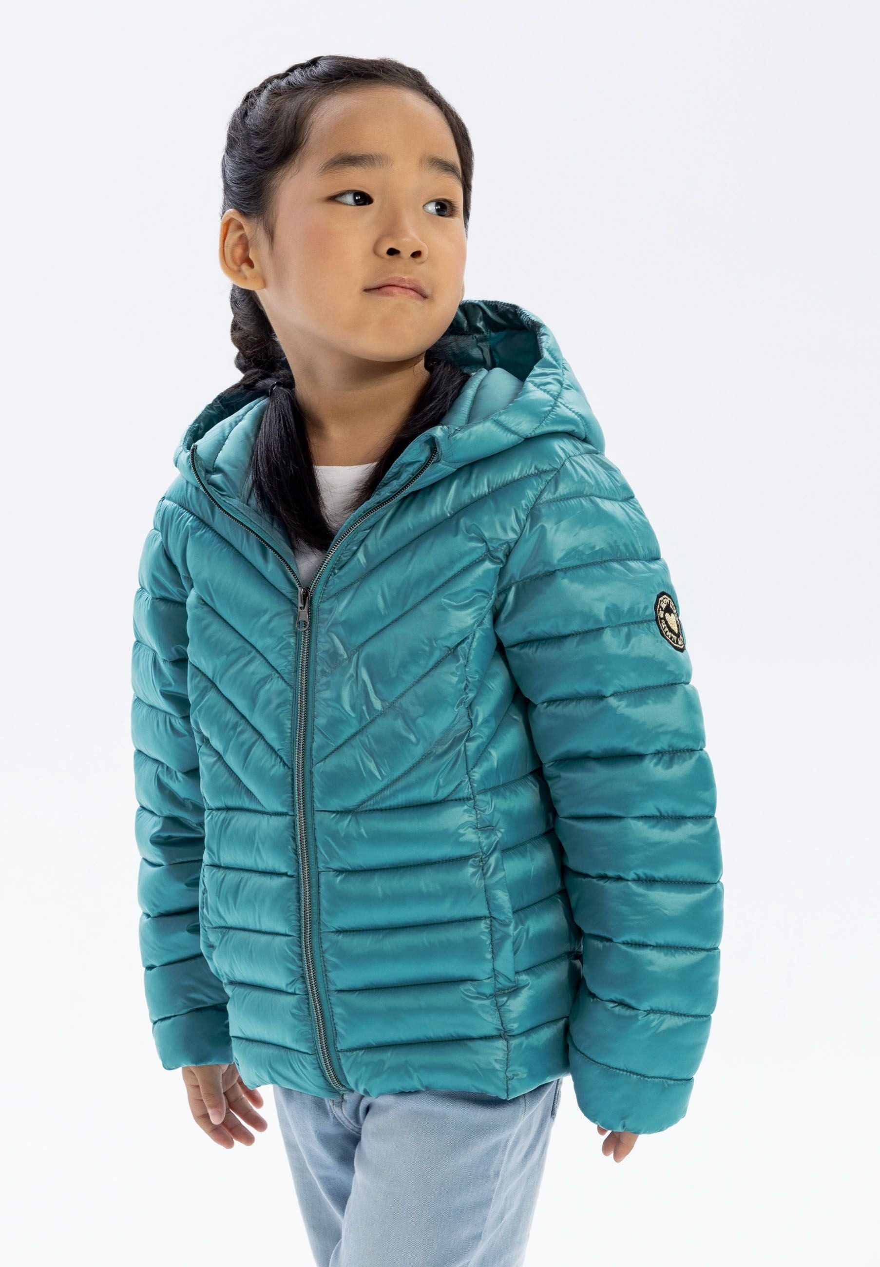 MINOTI Steppjacke für Mädchen mit Kapuze Herz-Abzeichen – Bild 2 von 5