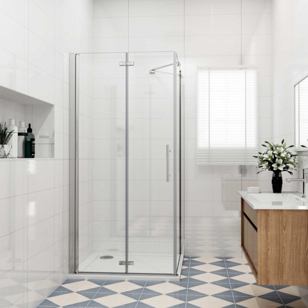 Duschparadies Eckdusche 185cm Falttür Scharniertür Drehtür Schwingtür Dusch günstig online kaufen