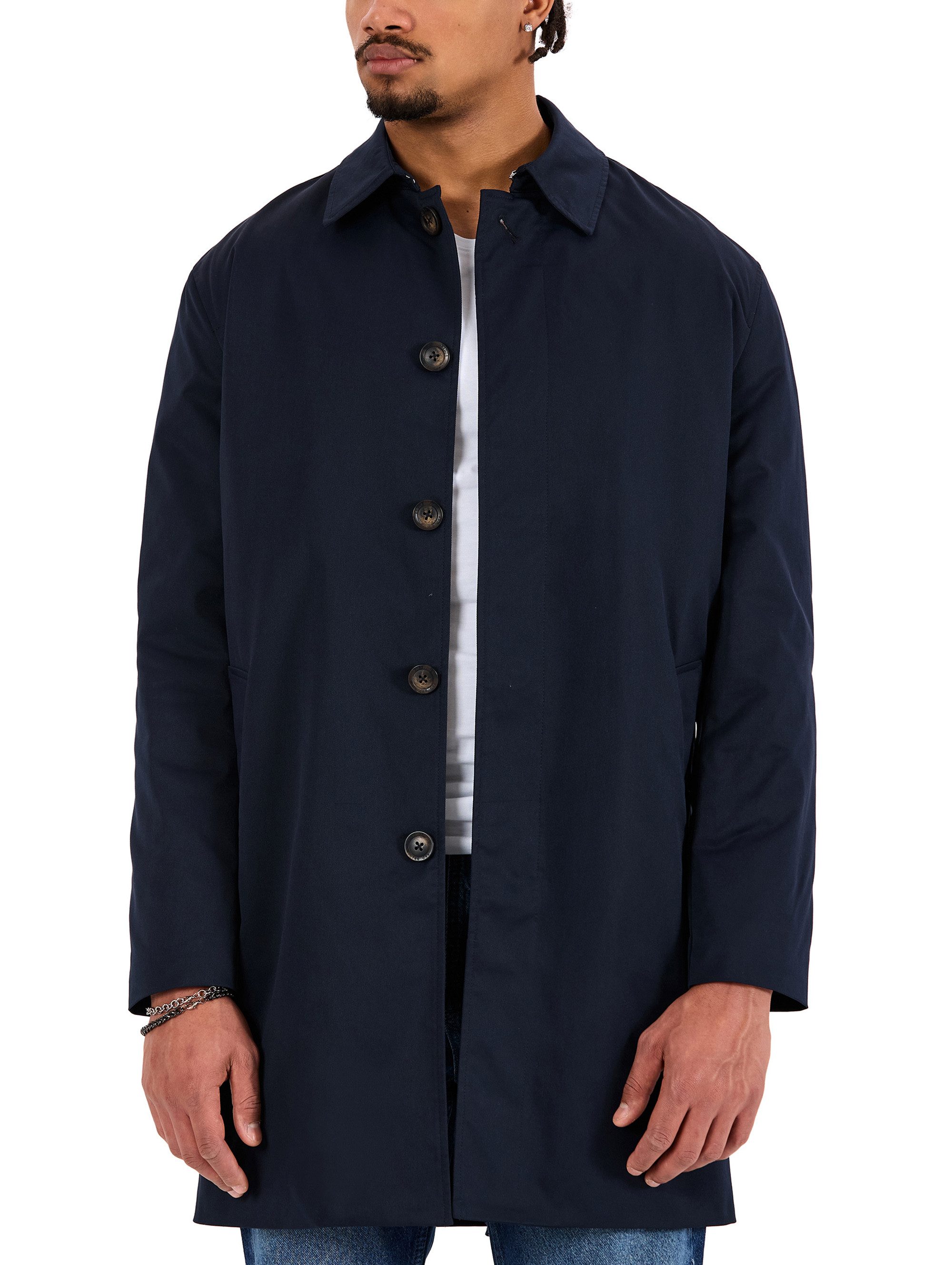 RedBridge Kurzmantel mit Hemdkragen und Knopfleiste Casual Look Gerade Passform, seitliche Eingrifftaschen, minimalistisches Design