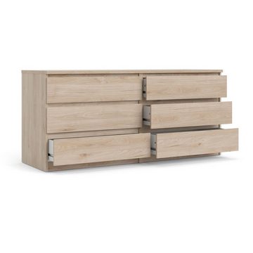 ebuy24 Kommode Nada Kommode 6 Schubladen Hickory-Dekor.