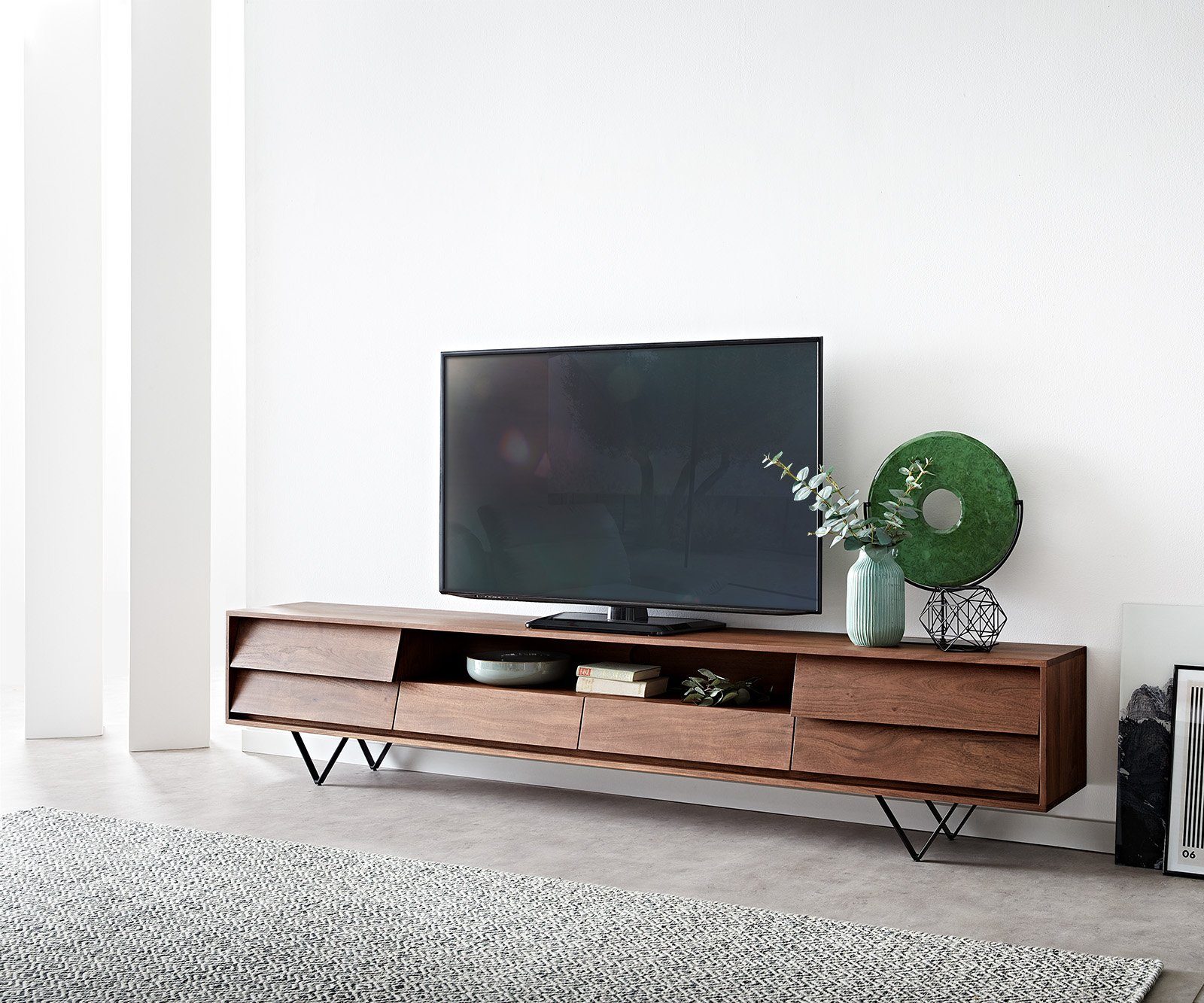 DELIFE Lowboard Eloi, Akazie Braun 240x35 günstig online kaufen