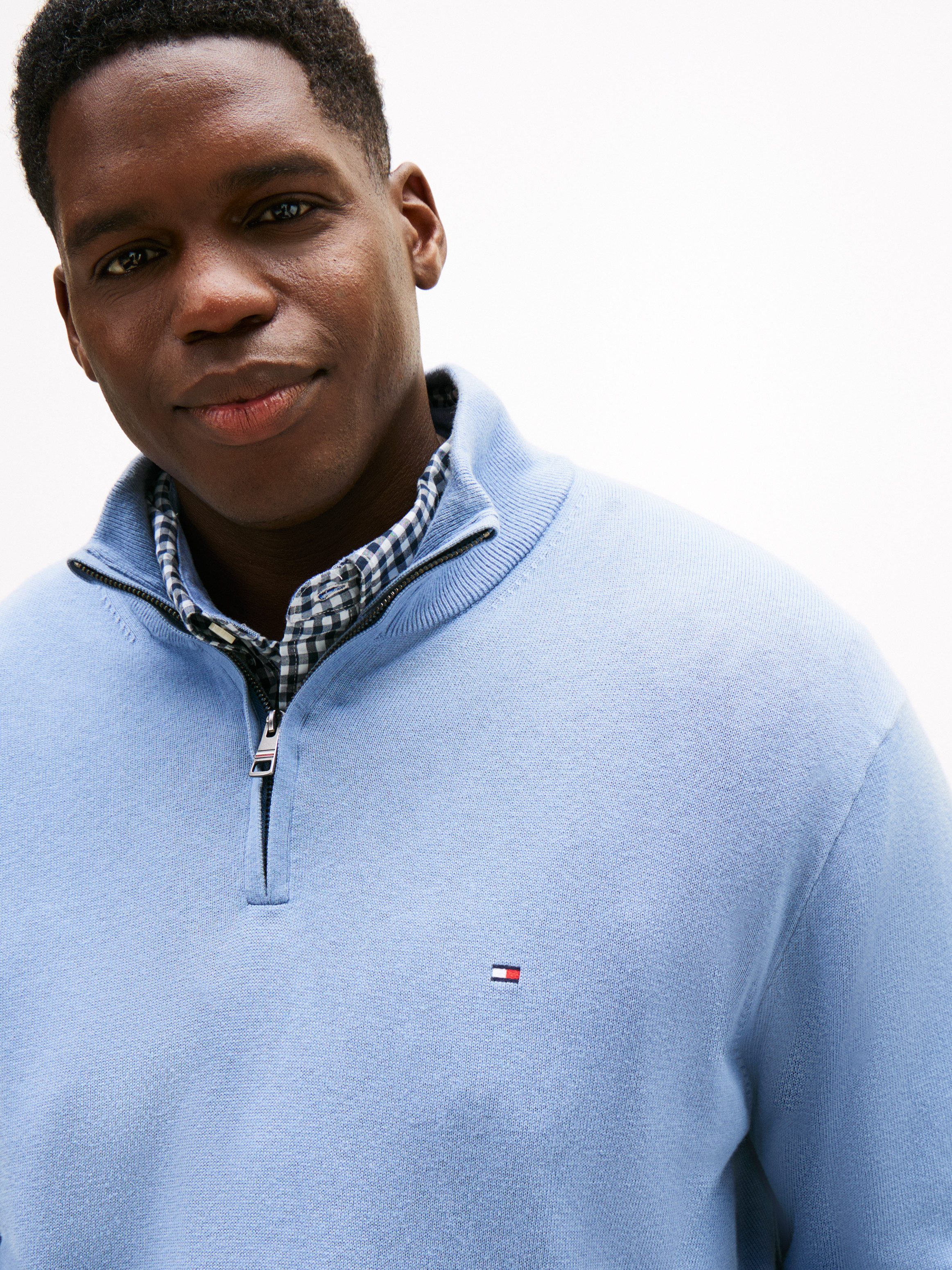 Tommy Hilfiger Big & Tall Troyer BT-PIMA ORG CTN CASHMERE ZMOCK-B Große Grö günstig online kaufen