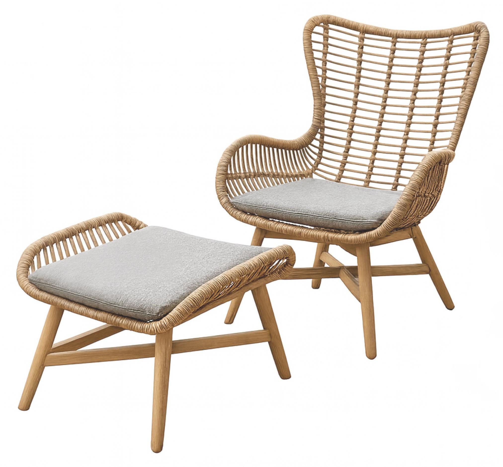 Endorphin Gartensessel Aurora Gartensessel + Hocker + Kissen Farbe: bambus Gartenmöbel Egg Ch