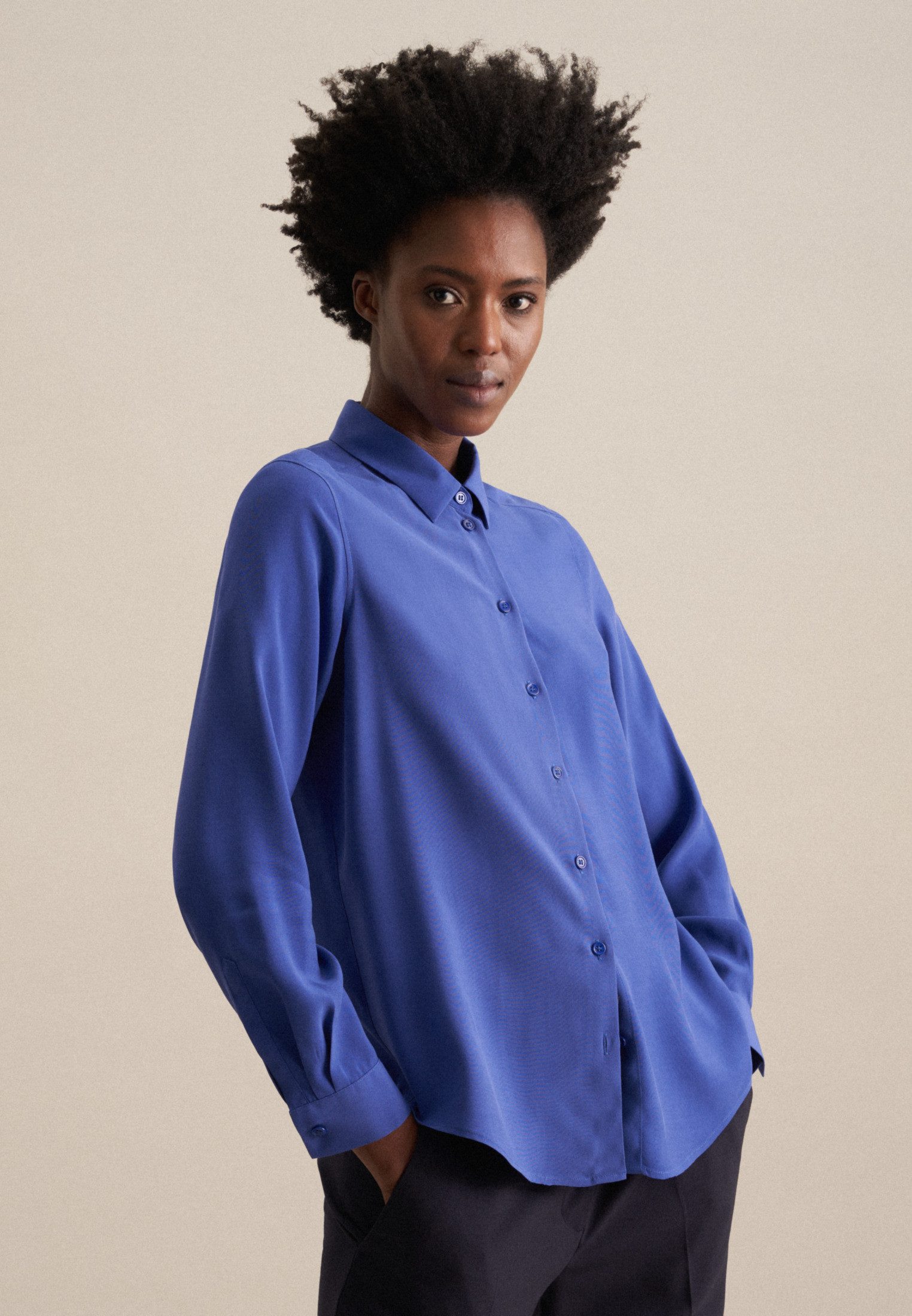 seidensticker Hemdbluse, Uni günstig online kaufen