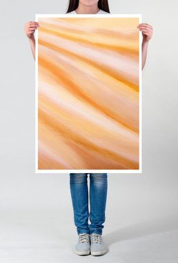 Sinus Art Poster Bild 60x90cm Poster Abstrakte orange und gelbe Linien