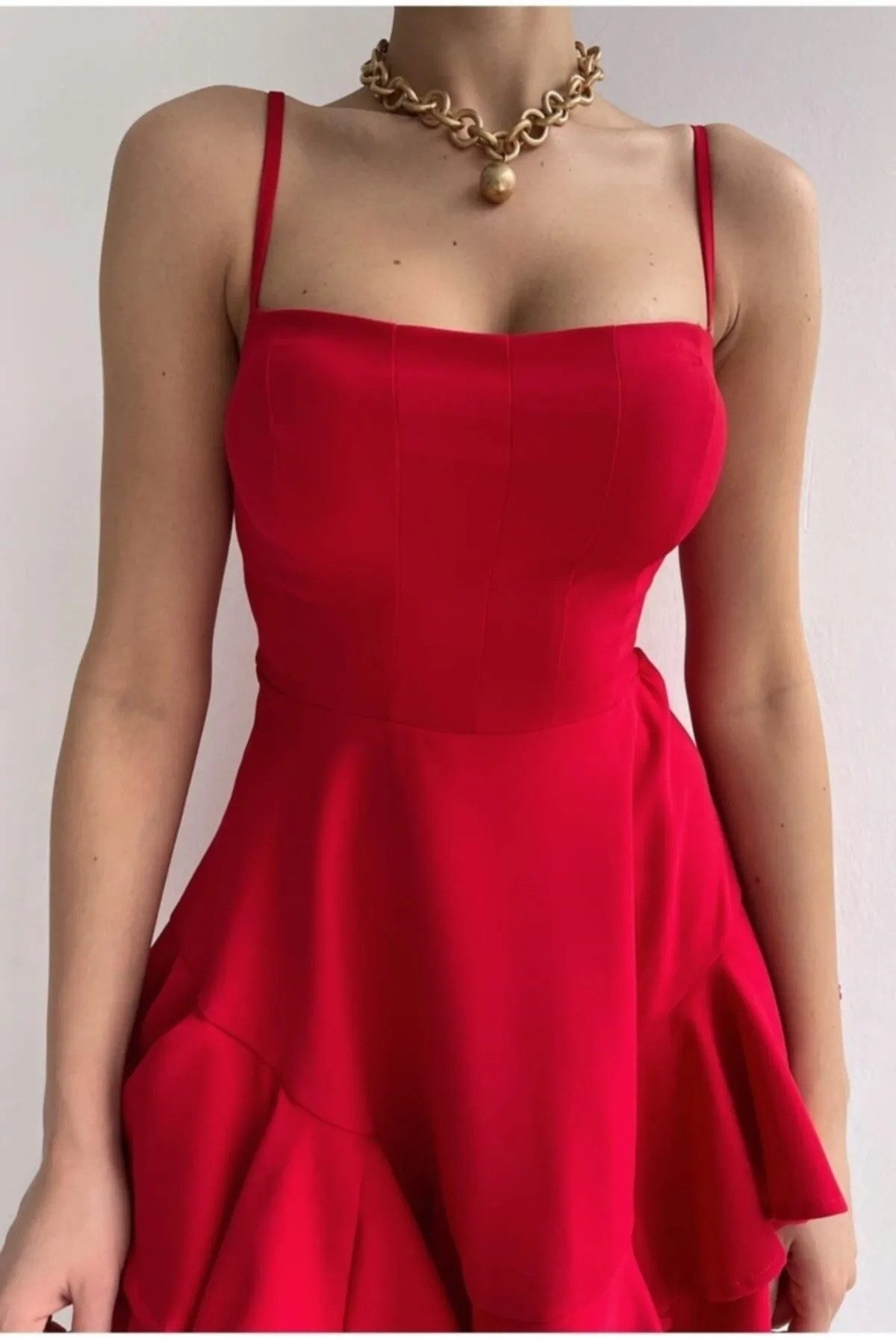 WOMAN VISION Minikleid Kleid mit dünnen Trägern