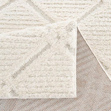 Hochflor-Teppich Tammo, Home affaire, rechteckig, Höhe: 20 mm, besonders weich, Uni Farben, Rauten-Optik, 3D-Effekt