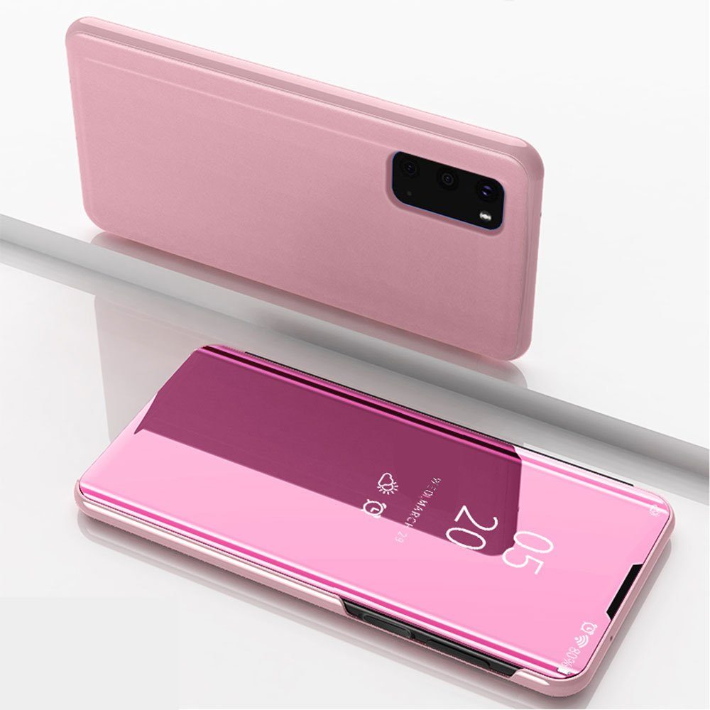 FITSU Handyhülle Handytasche für Samsung Galaxy Hülle Spiegel Flipcase Handyhülle Cover, Schlanke Klapphülle, elegantes Flipcase, Handyhülle mit Standfunktion