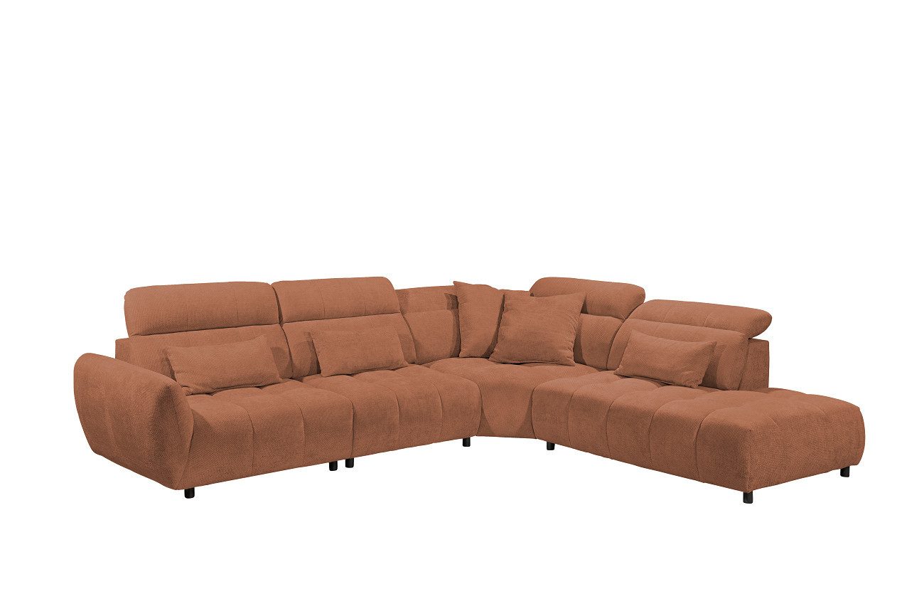 ED EXCITING DESIGN Ecksofa Franklin, mit verstellbaren Kopflehnen, frei im Raum stellbar, Nosagfederung
