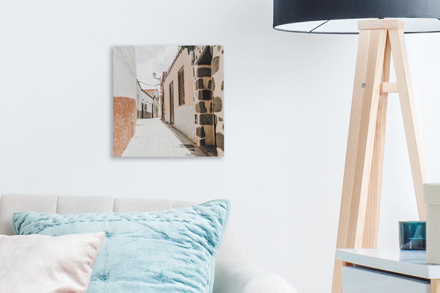 OneMillionCanvasses® Leinwandbild Sommer Schlafzimmer - Wohnzimmer Straße, für Haus Bilder - St), Leinwand (1