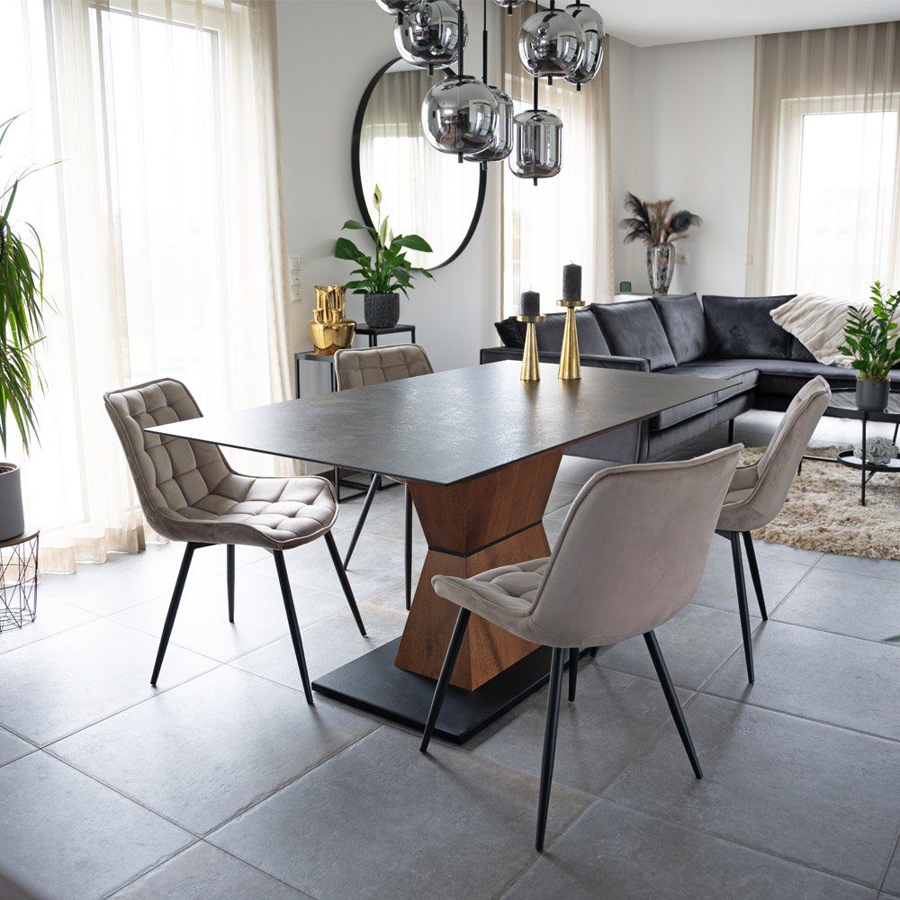 HOME DELUXE Esszimmerstuhl Polsterstuhl 2er - 8er Set IKALO (6 St), Gestell aus Metall, Küchenstuhl