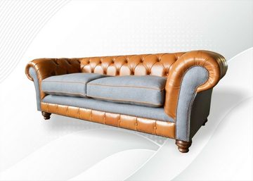JVmoebel Chesterfield-Sofa Luxus Chesterfield Dreisitzer Braune Couch Moderne Couch Neu, Made in Europe