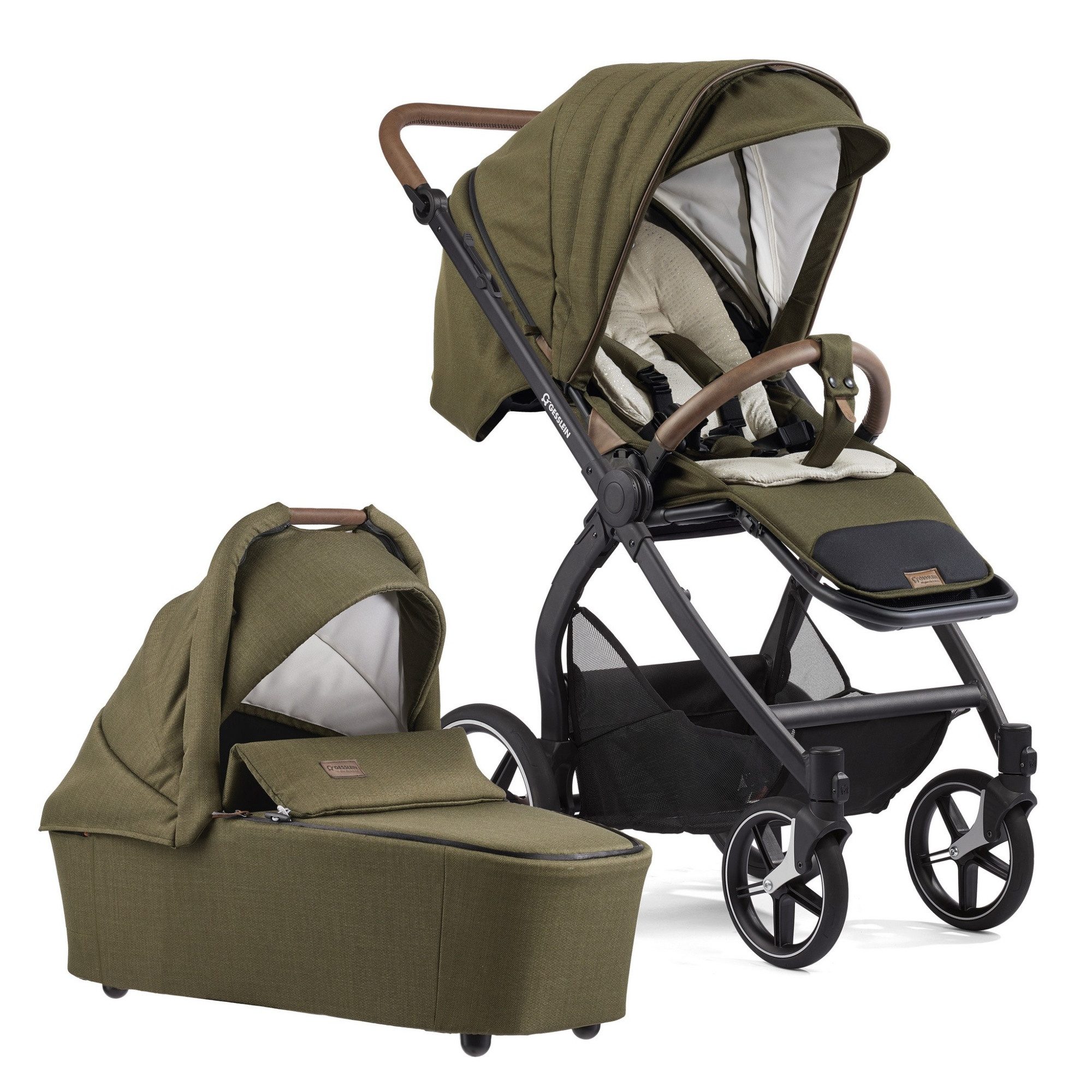 Gesslein Kombi-Kinderwagen Gesslein FX4 Swing 2in1 Kinderwagen-Set inkl. Babywanne Panorama Lyx