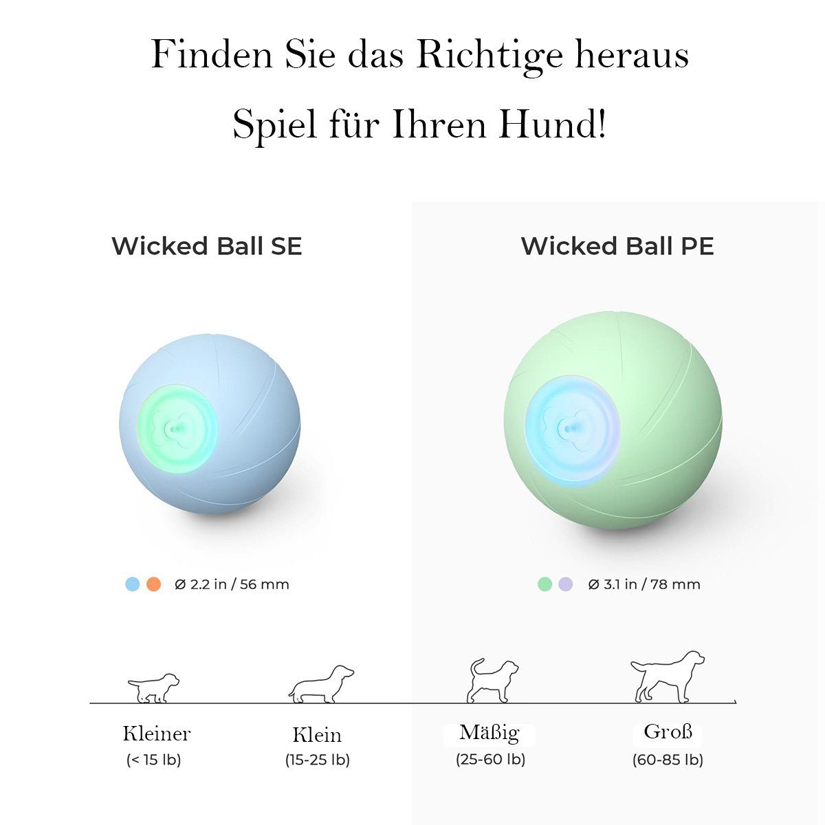 Welikera Tierball Intelligenter interaktiver Spielzeugball Blau für Hunde