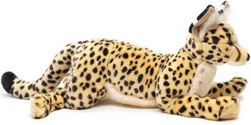 Uni-Toys Kuscheltier Savannah-Katze, liegend - 60 cm (Länge) - Plüsch-Serval - Plüschtier, zu 100 % recyceltes Füllmaterial