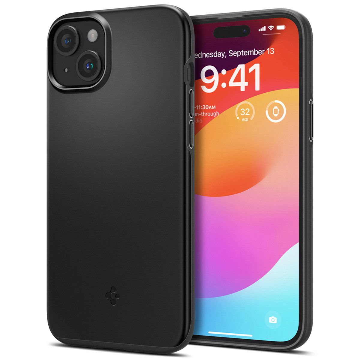 Spigen Backcover Spigen Thin Fit Backcover Apple iPhone 15 - Schwarz